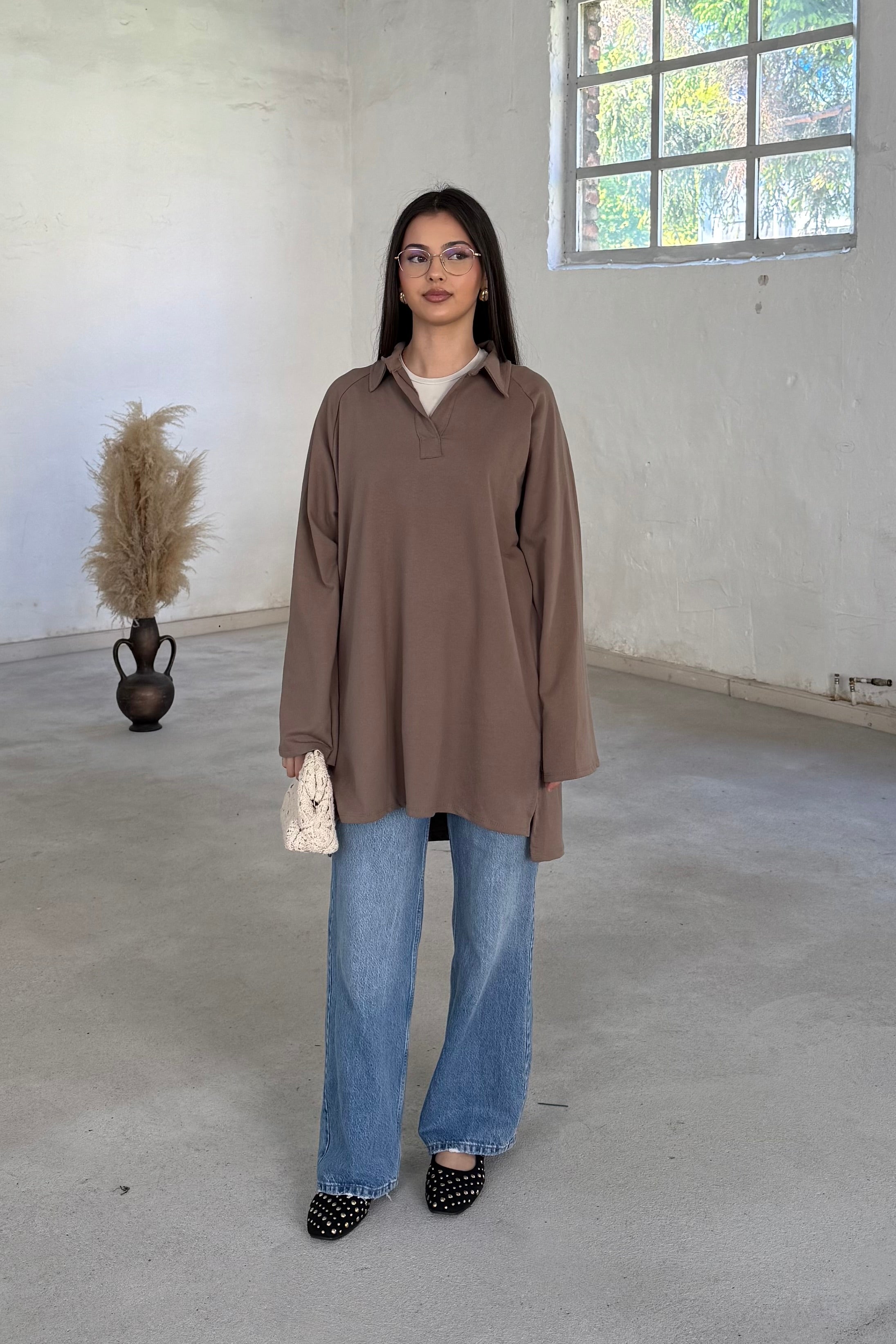 Basic Oberteil mit Kragen