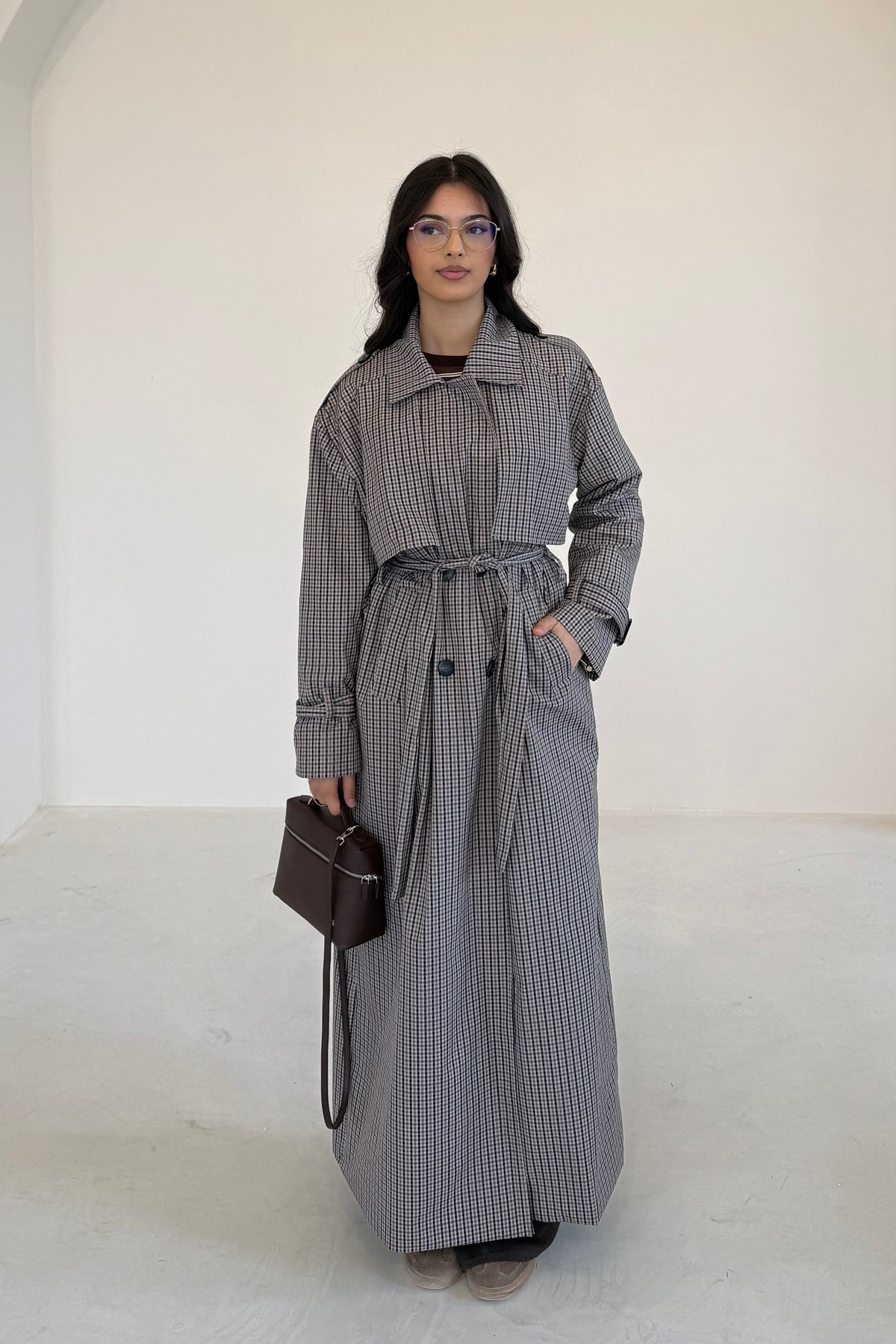 Amela Trenchcoat mit Karomuster