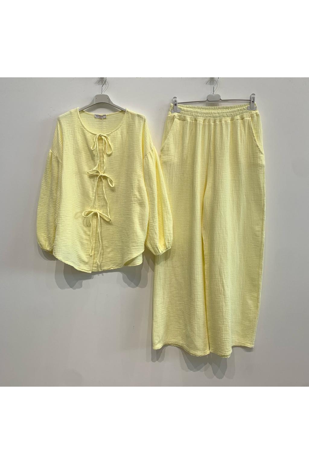 Musselin Hose 2-Teiler mit Bindedetail