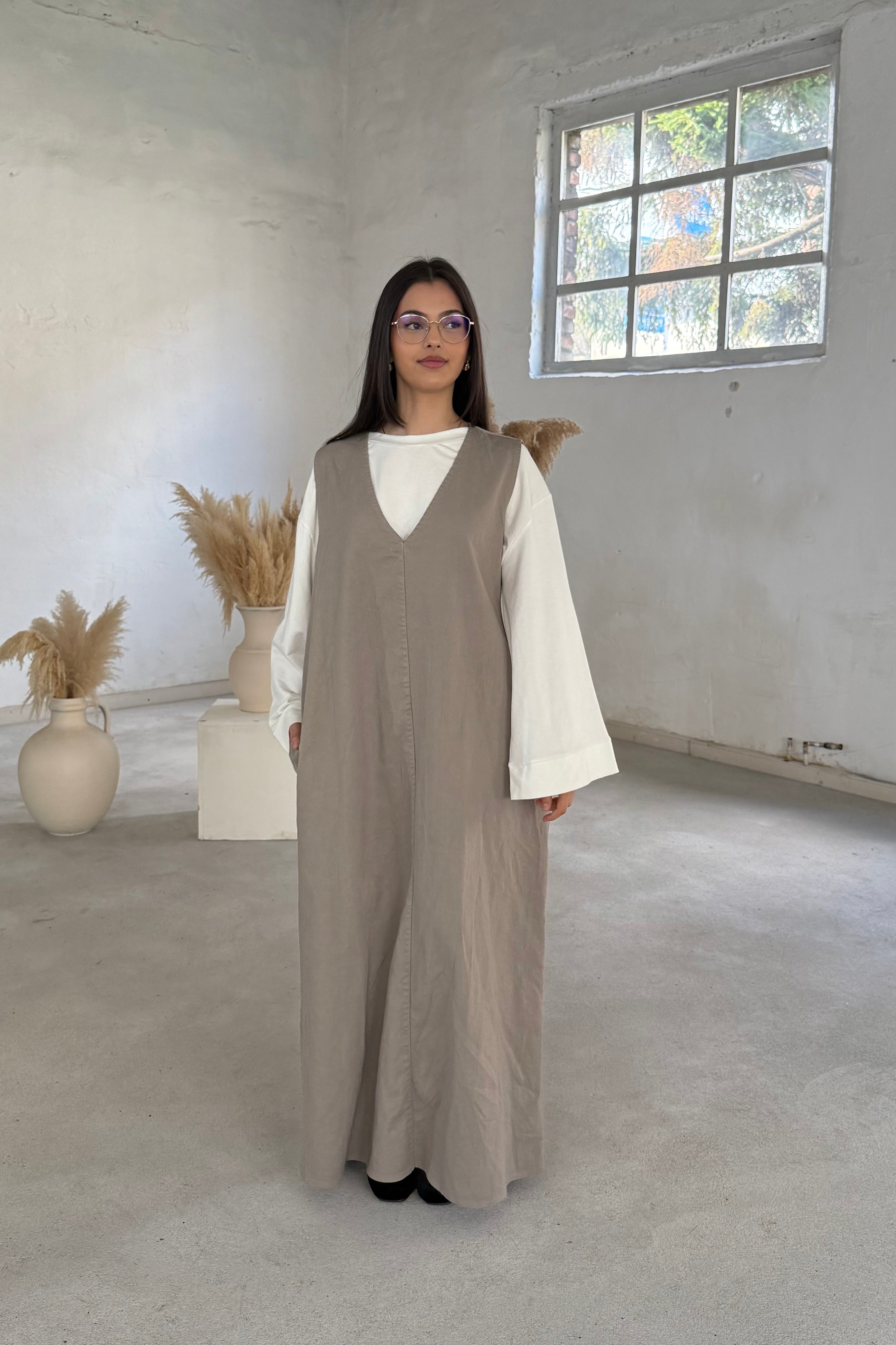 Lina Kurzarm Denimkleid