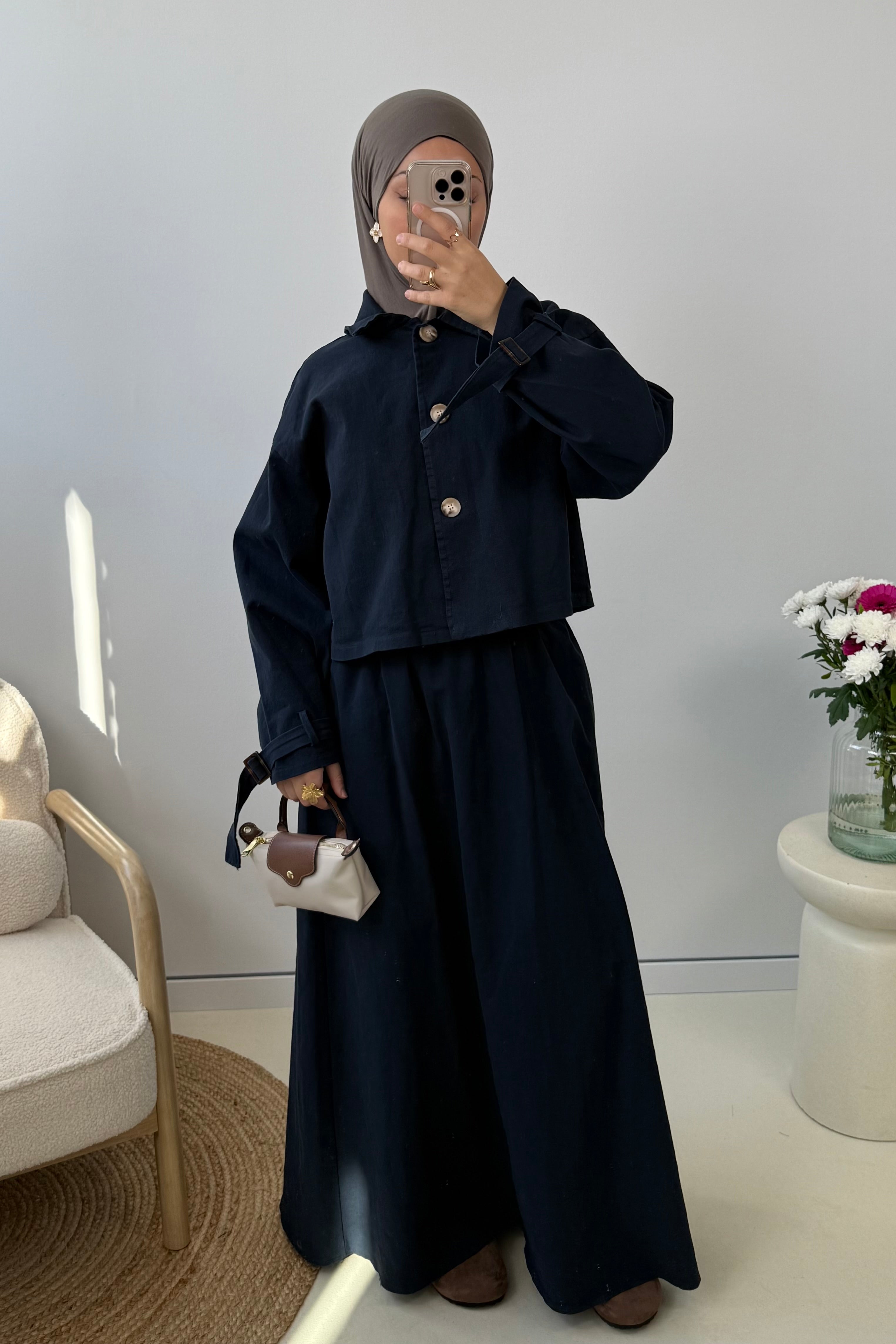 Denim Trenchcoat 2-Teiler