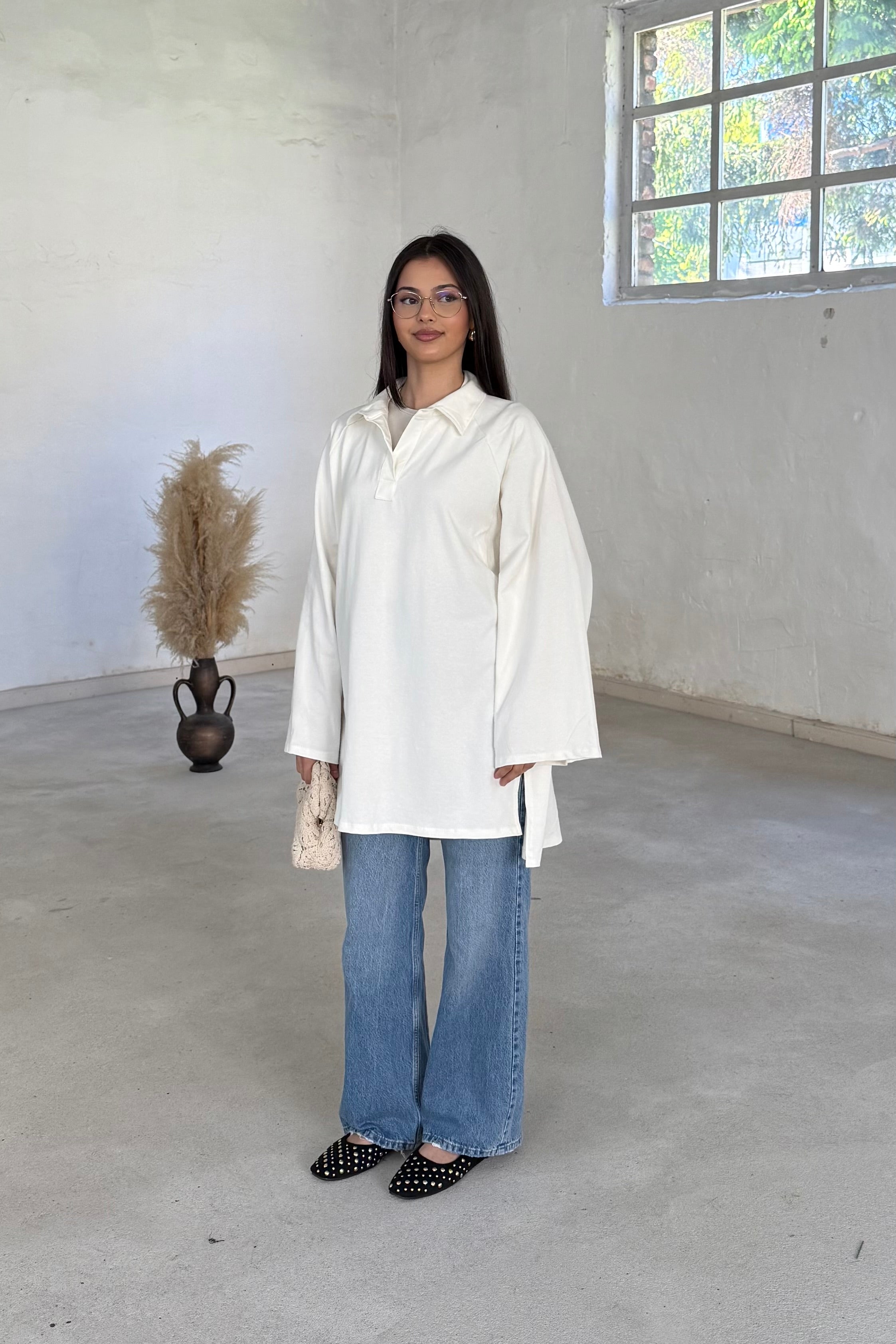 Basic Oberteil mit Kragen