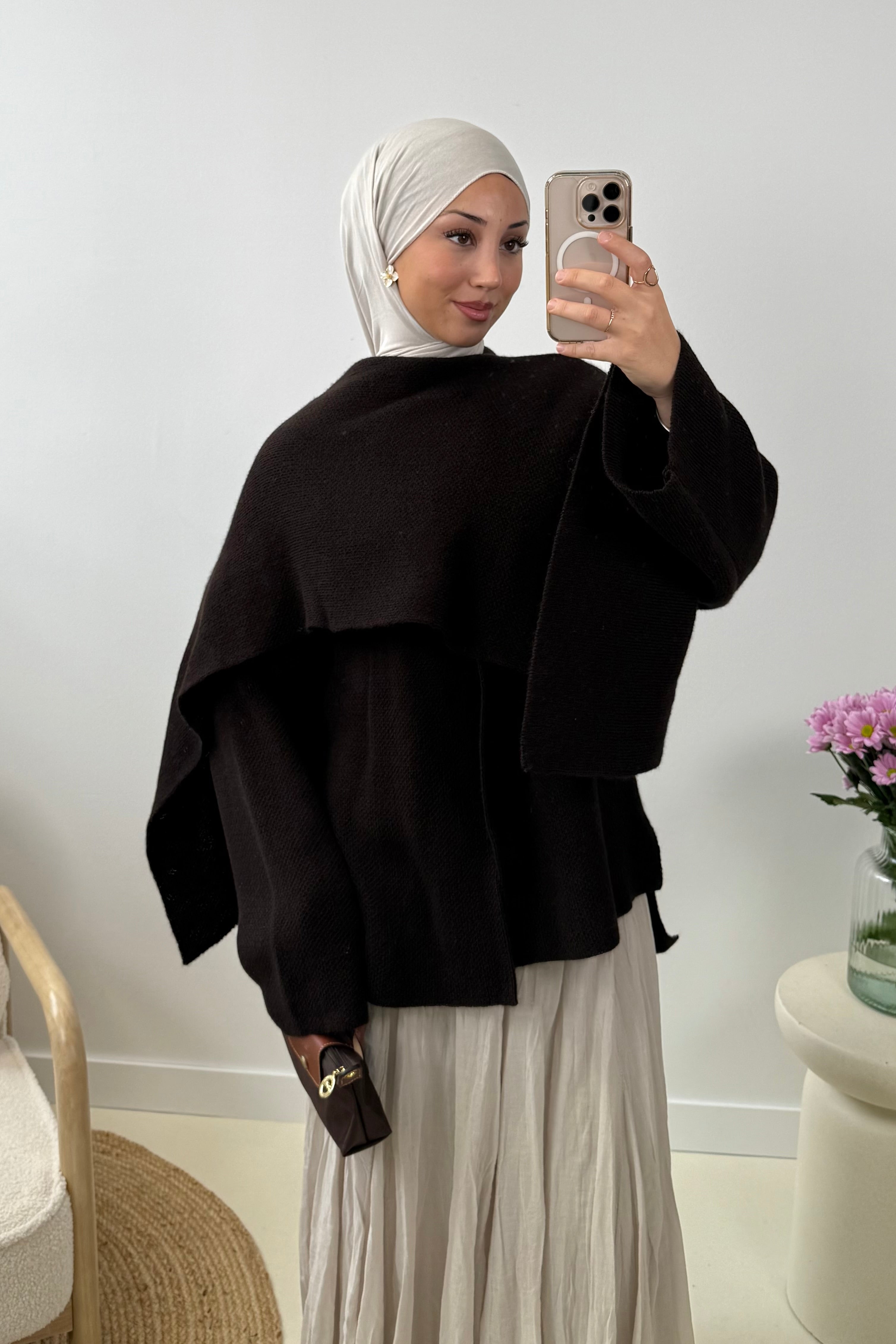 Cleo Strick Cape mit Schal