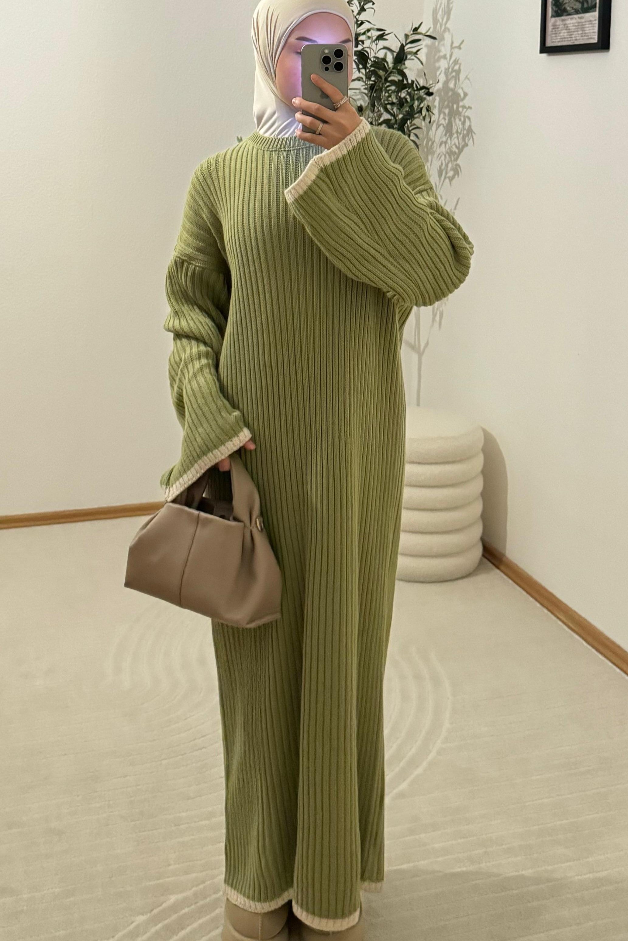 Tara Strickkleid in Avocado