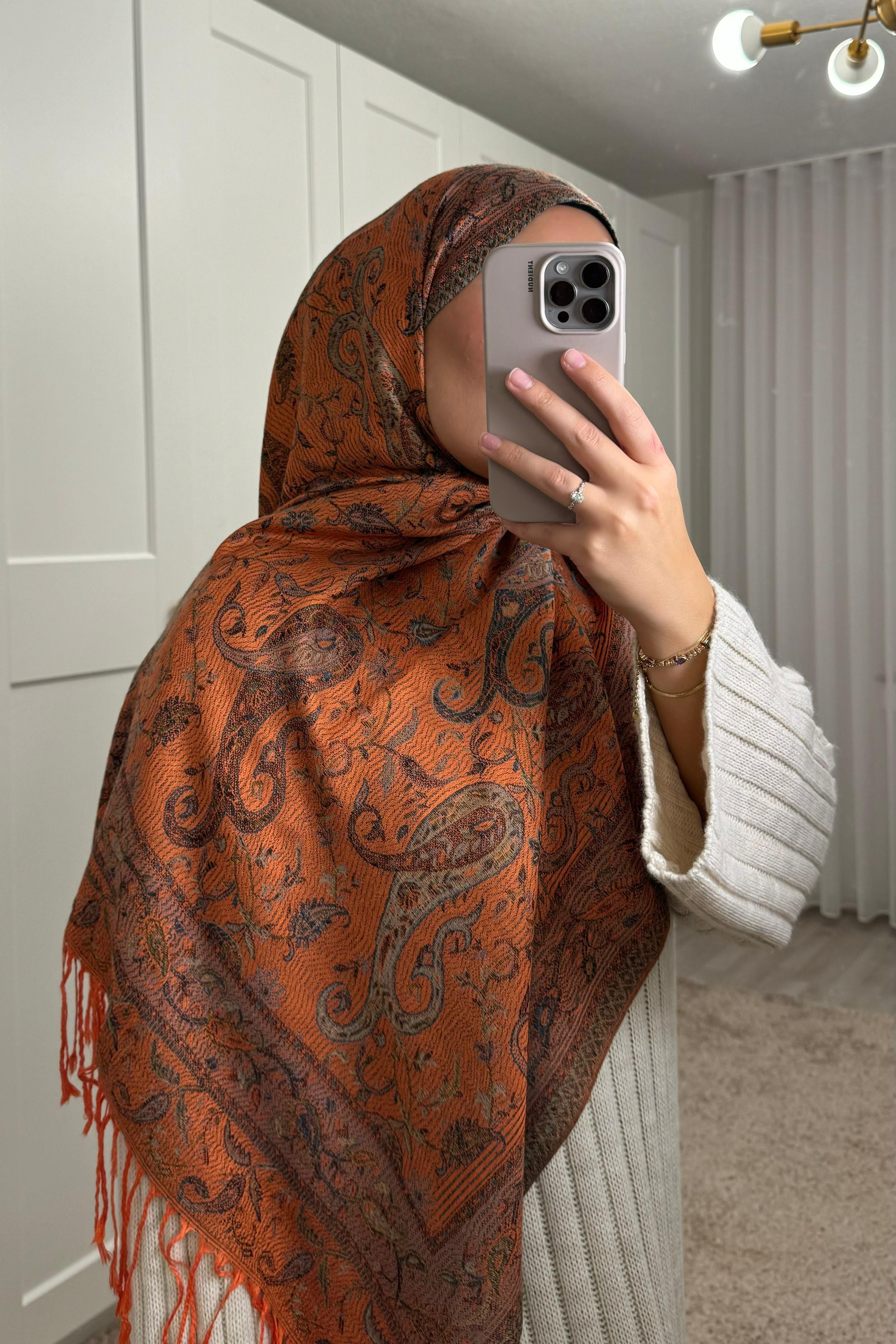 Pashmina orange/noir