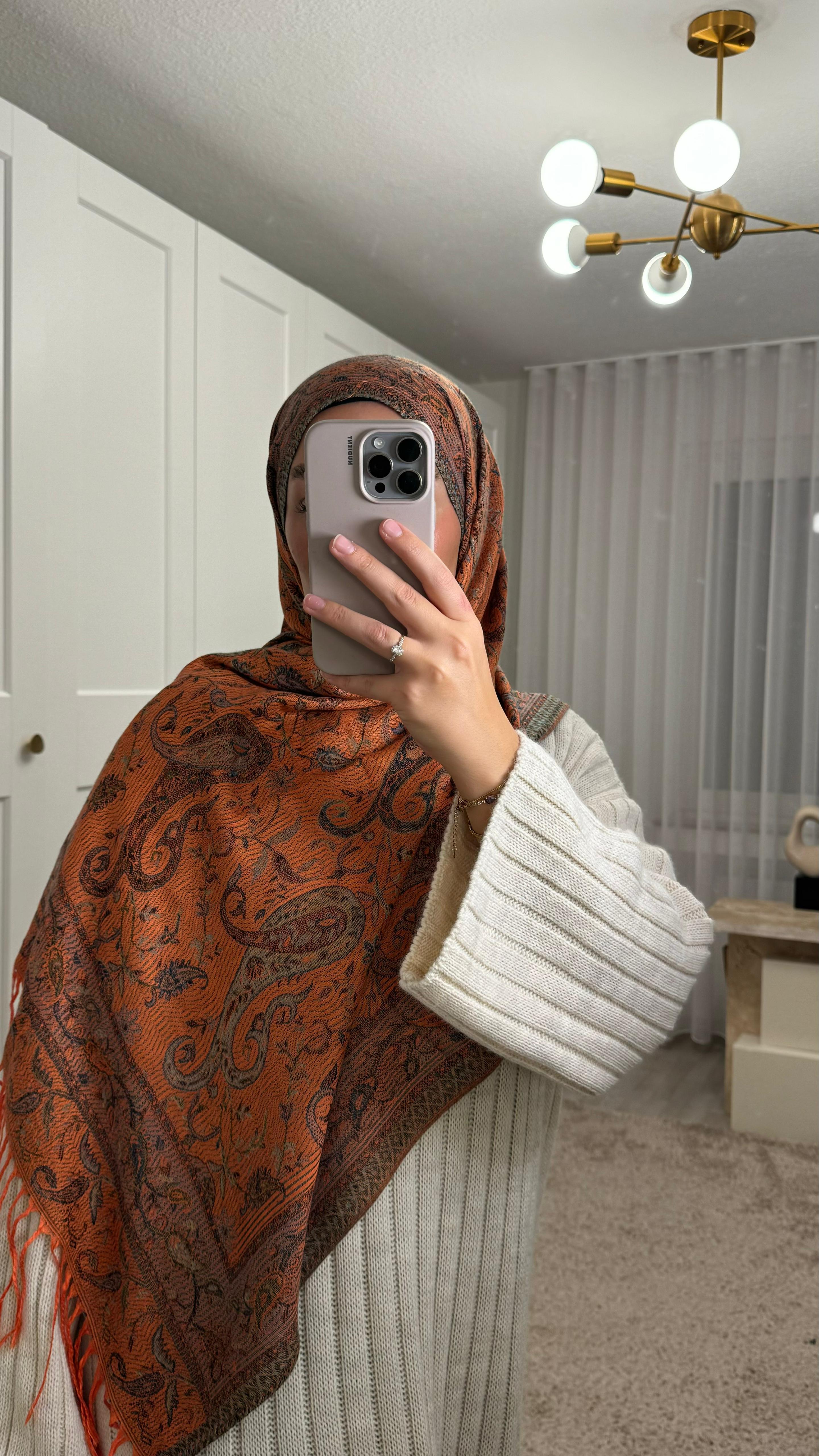 Pashmina orange/noir