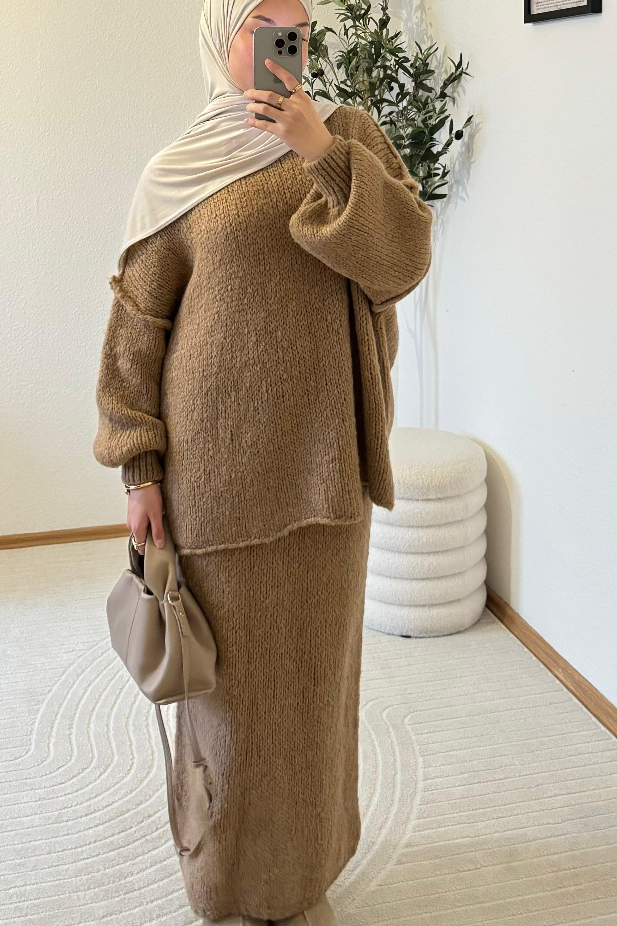 Mila Woll-Set in Camel