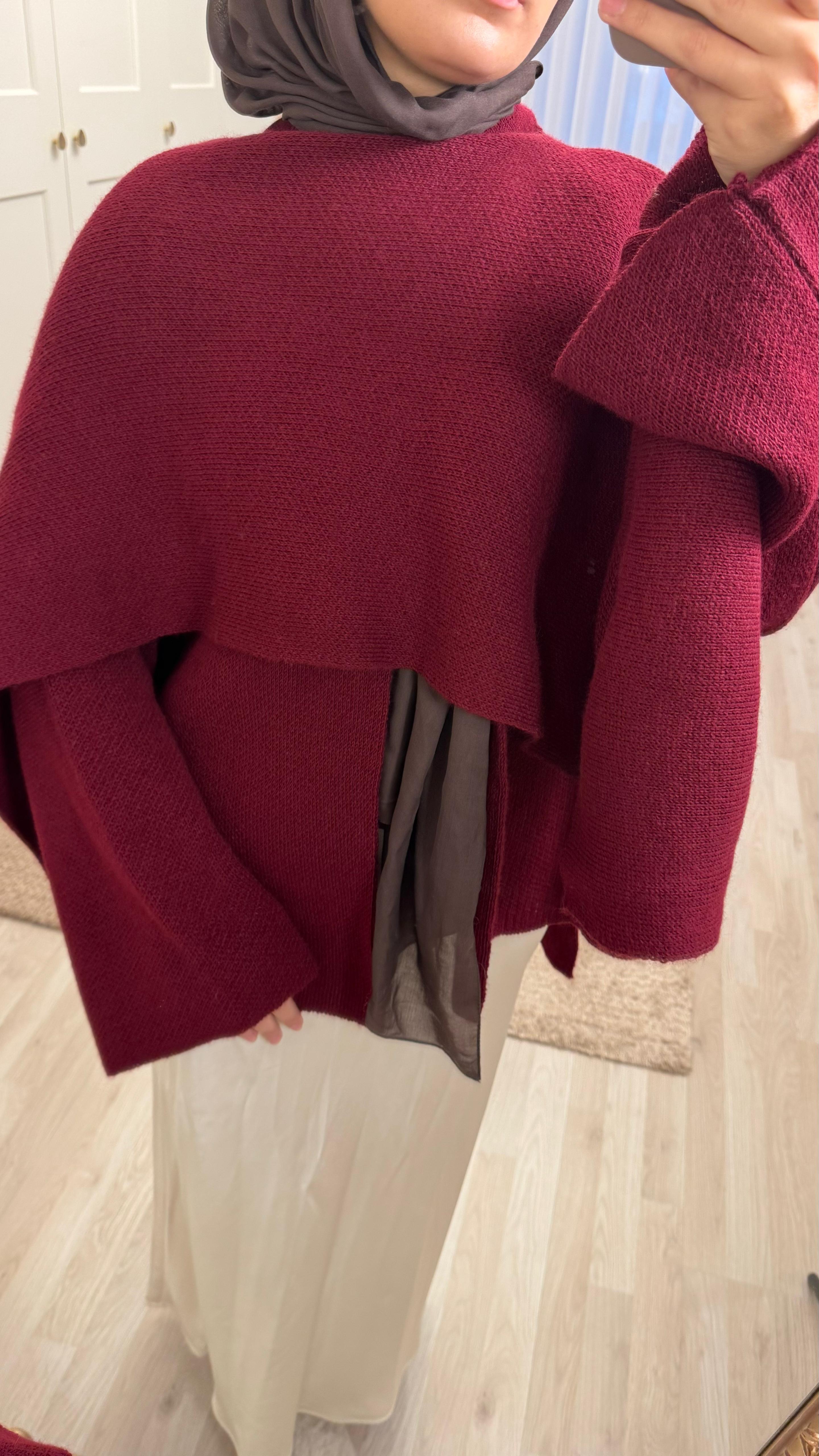 Cleo Strick Cape mit Schal