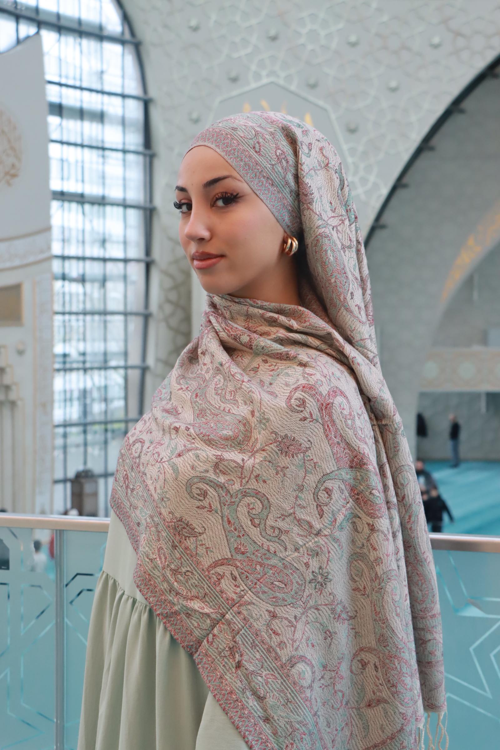 Pashmina crème/rouge