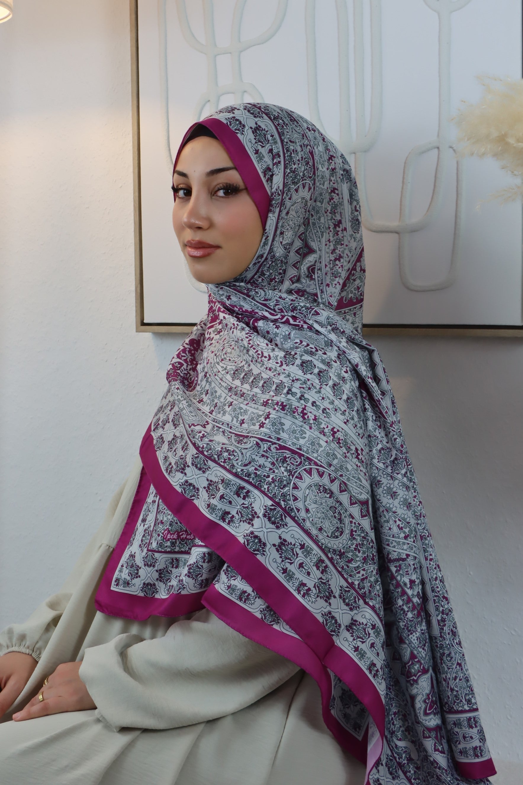 Hijab Bohème Rose Foncé
