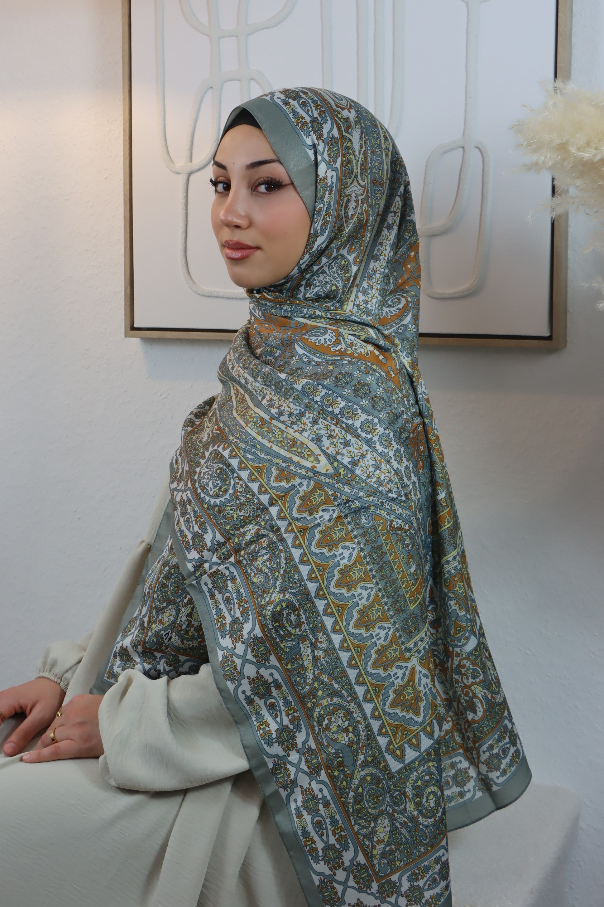 Hijab bohème menthe