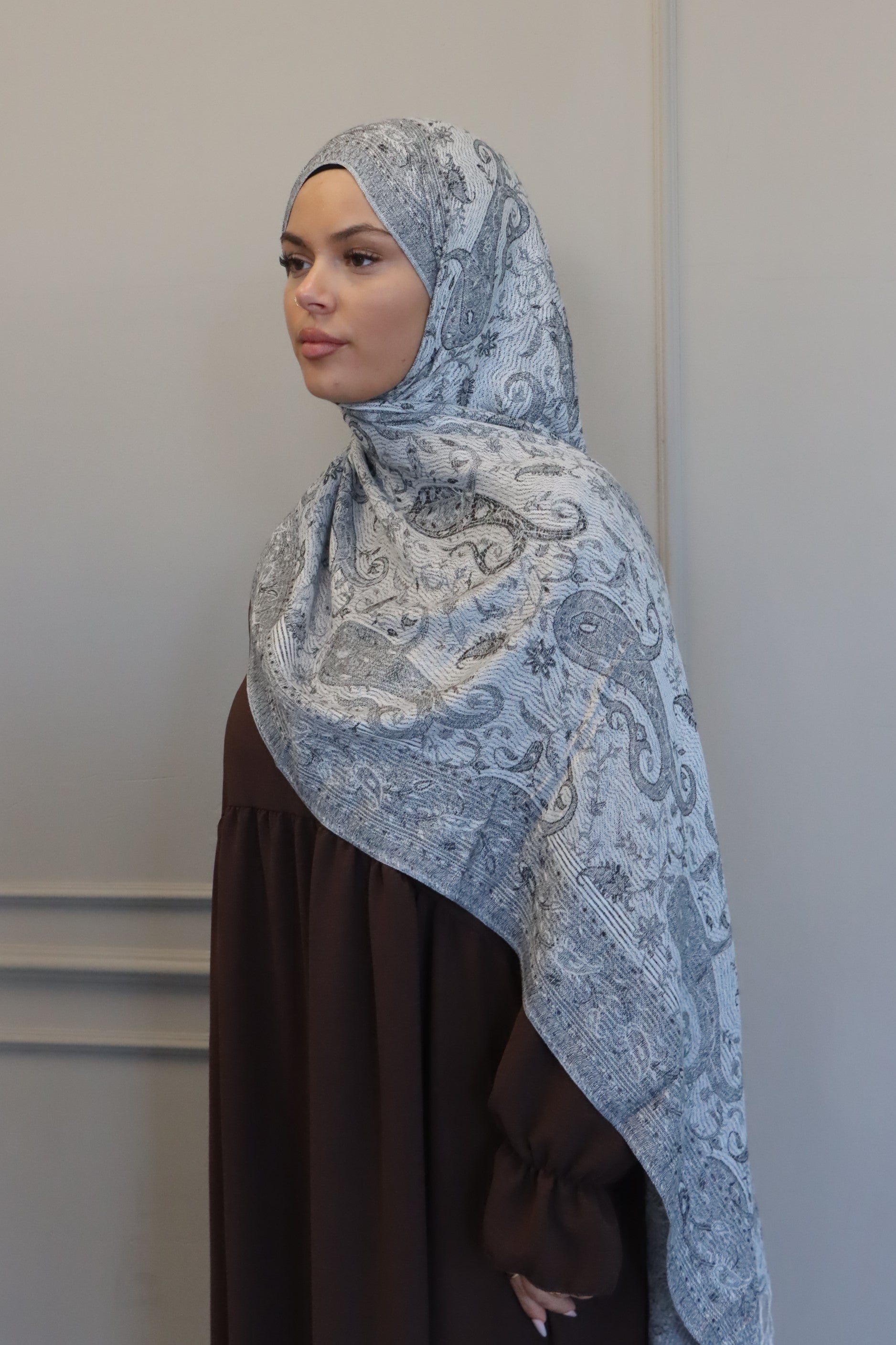 Pashmina gris/noir
