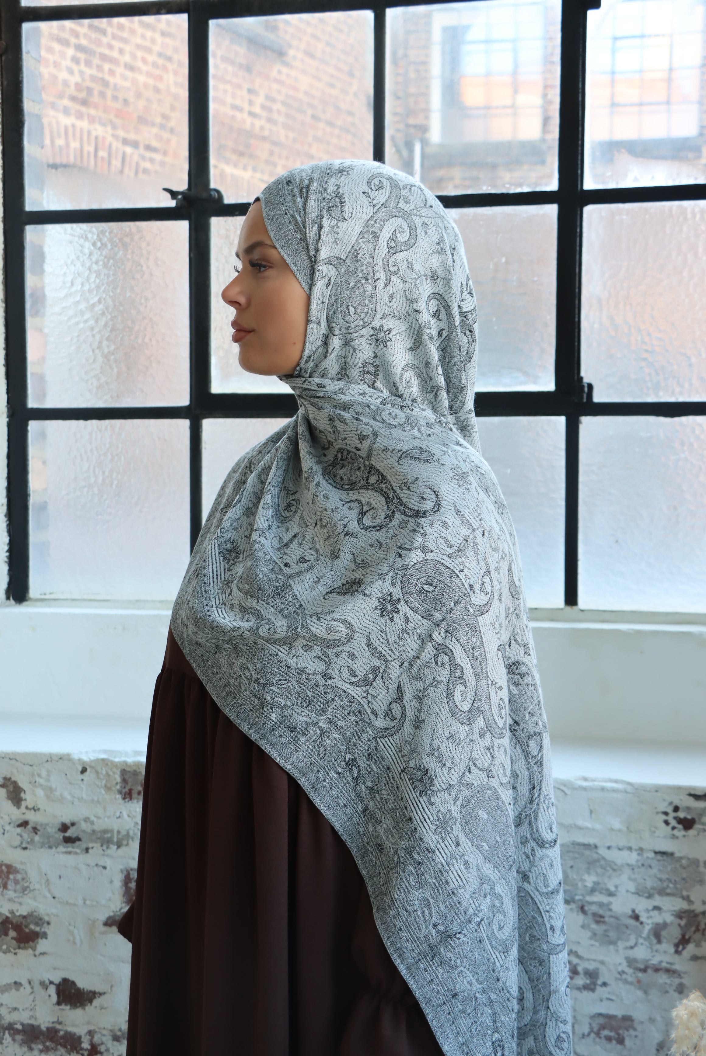 Pashmina gris/noir