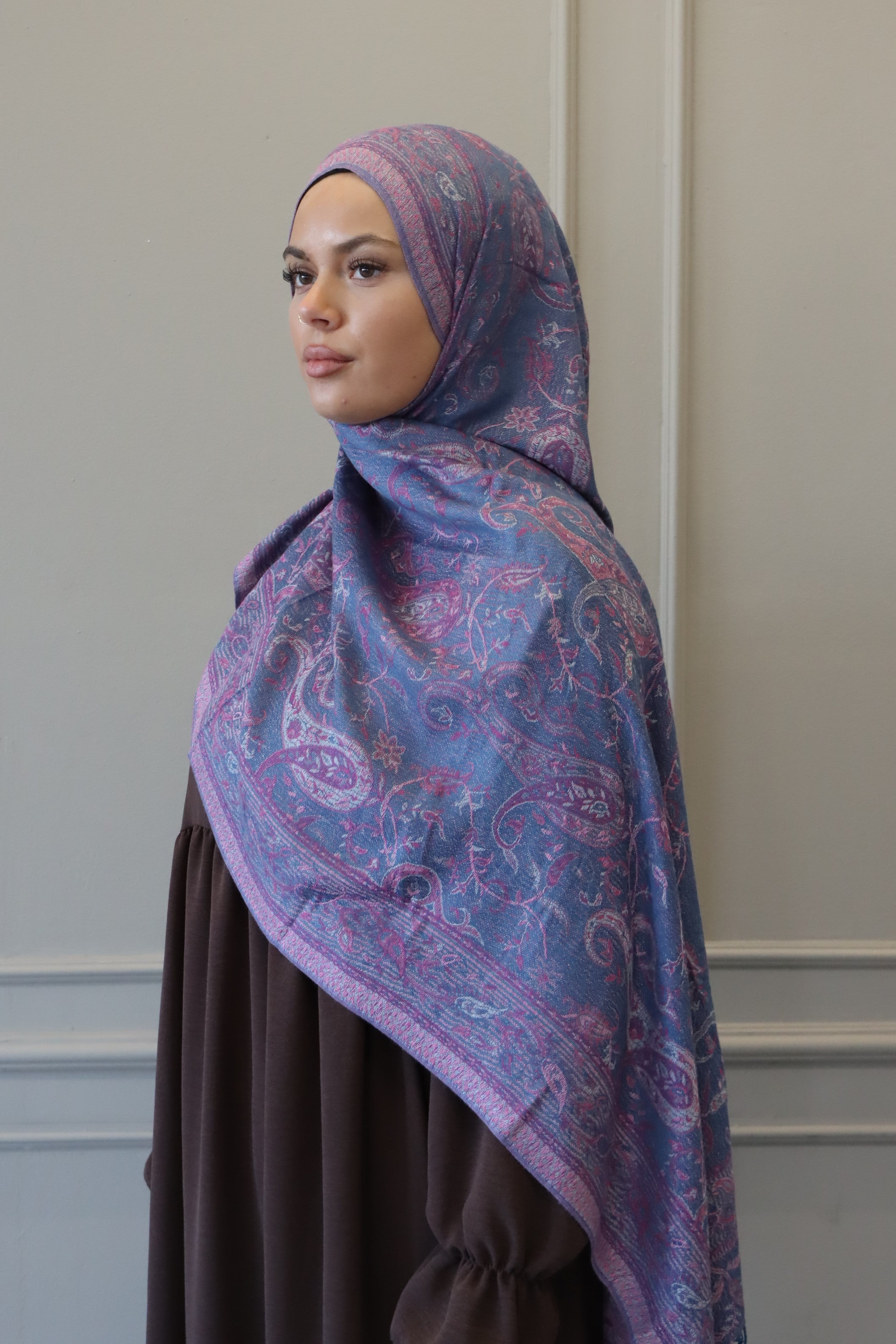 Pashmina bleu pétrole