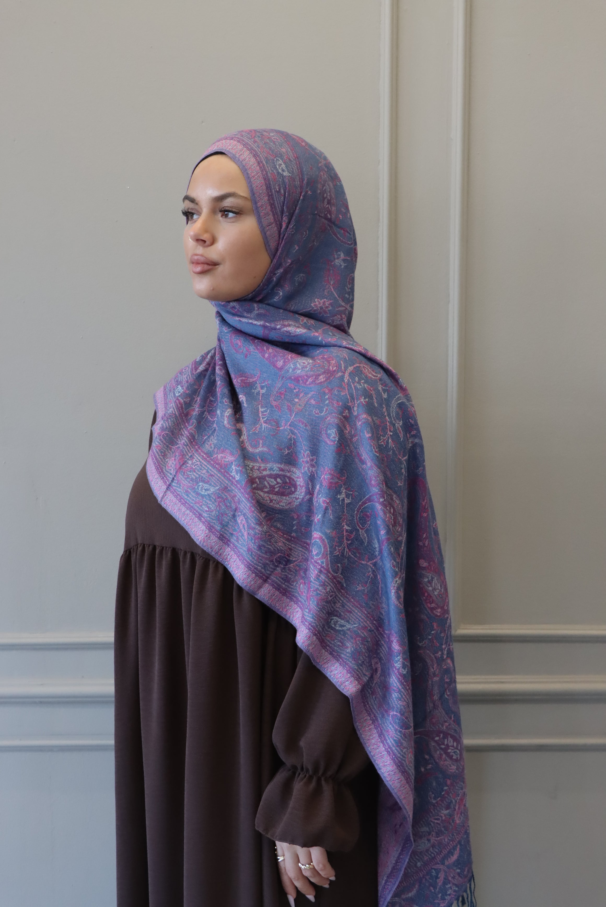 Pashmina bleu pétrole