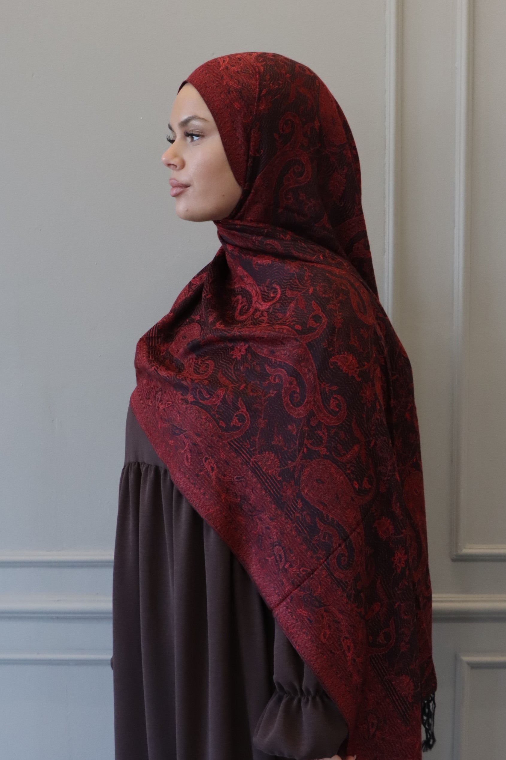 Pashmina en rouge/noir