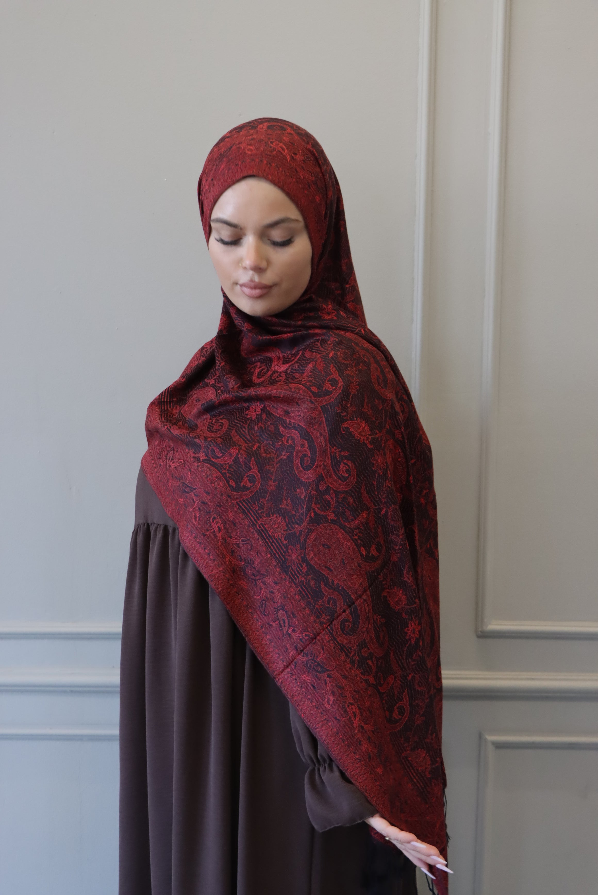 Pashmina en rouge/noir