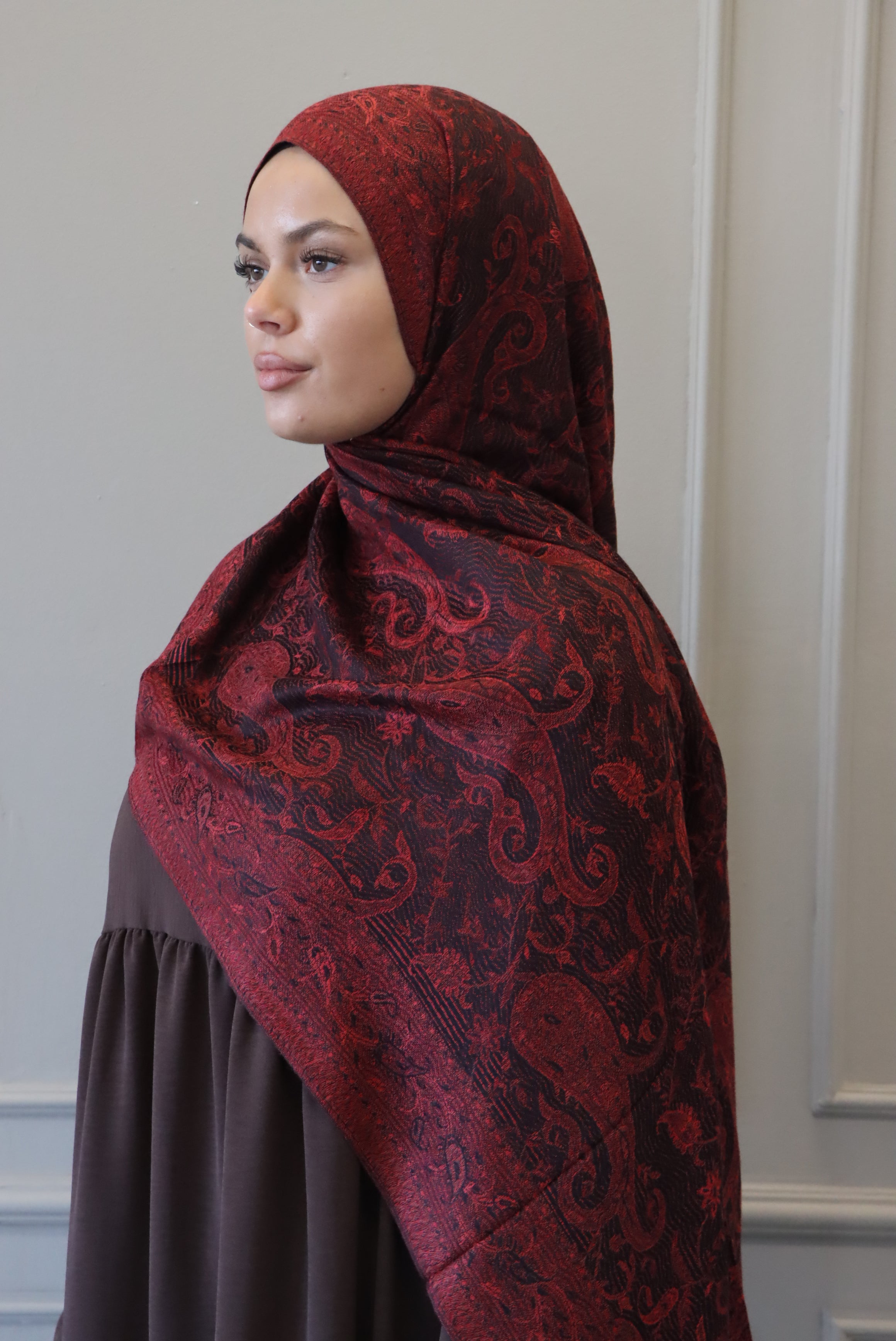 Pashmina en rouge/noir