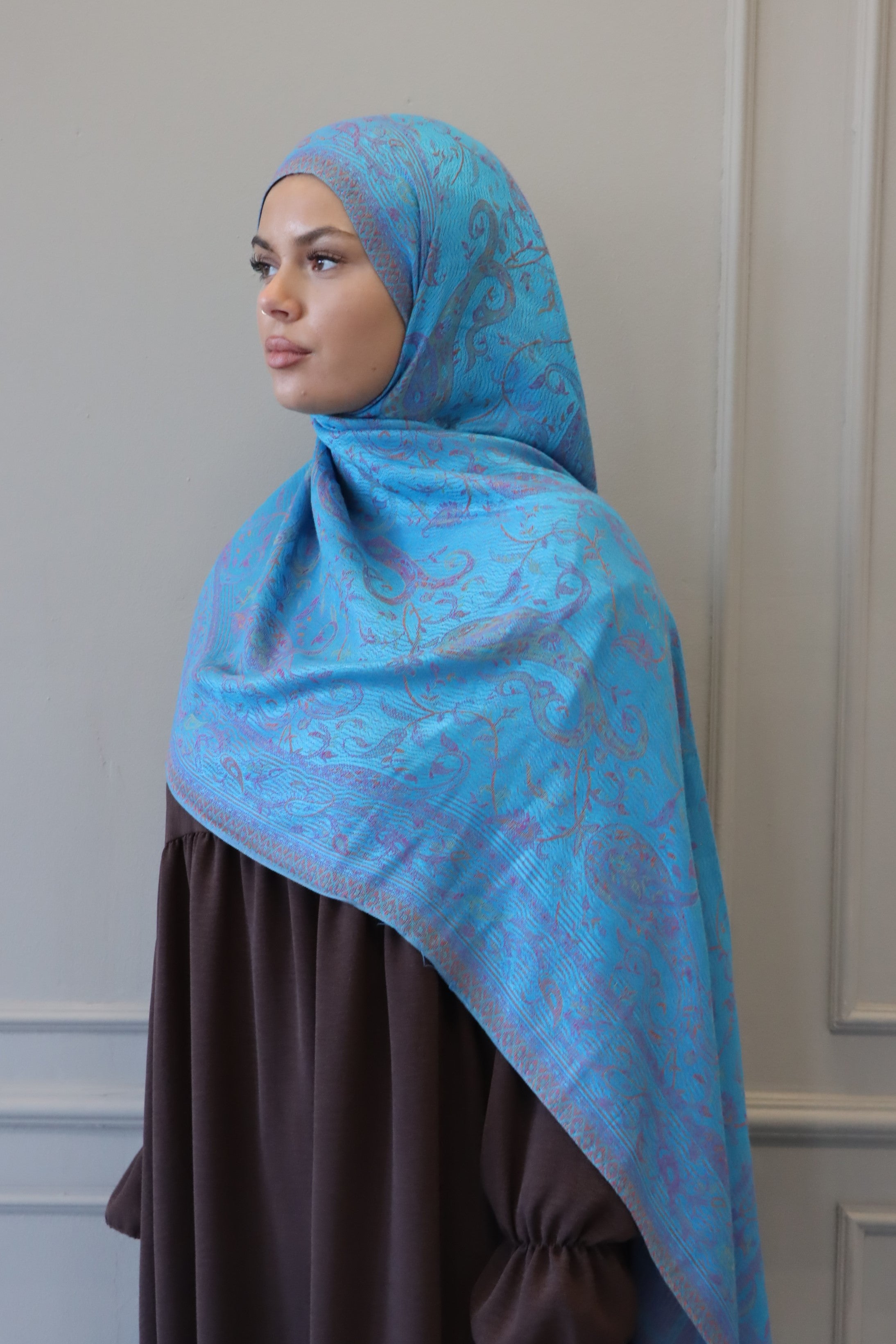Pashmina turquoise/rose