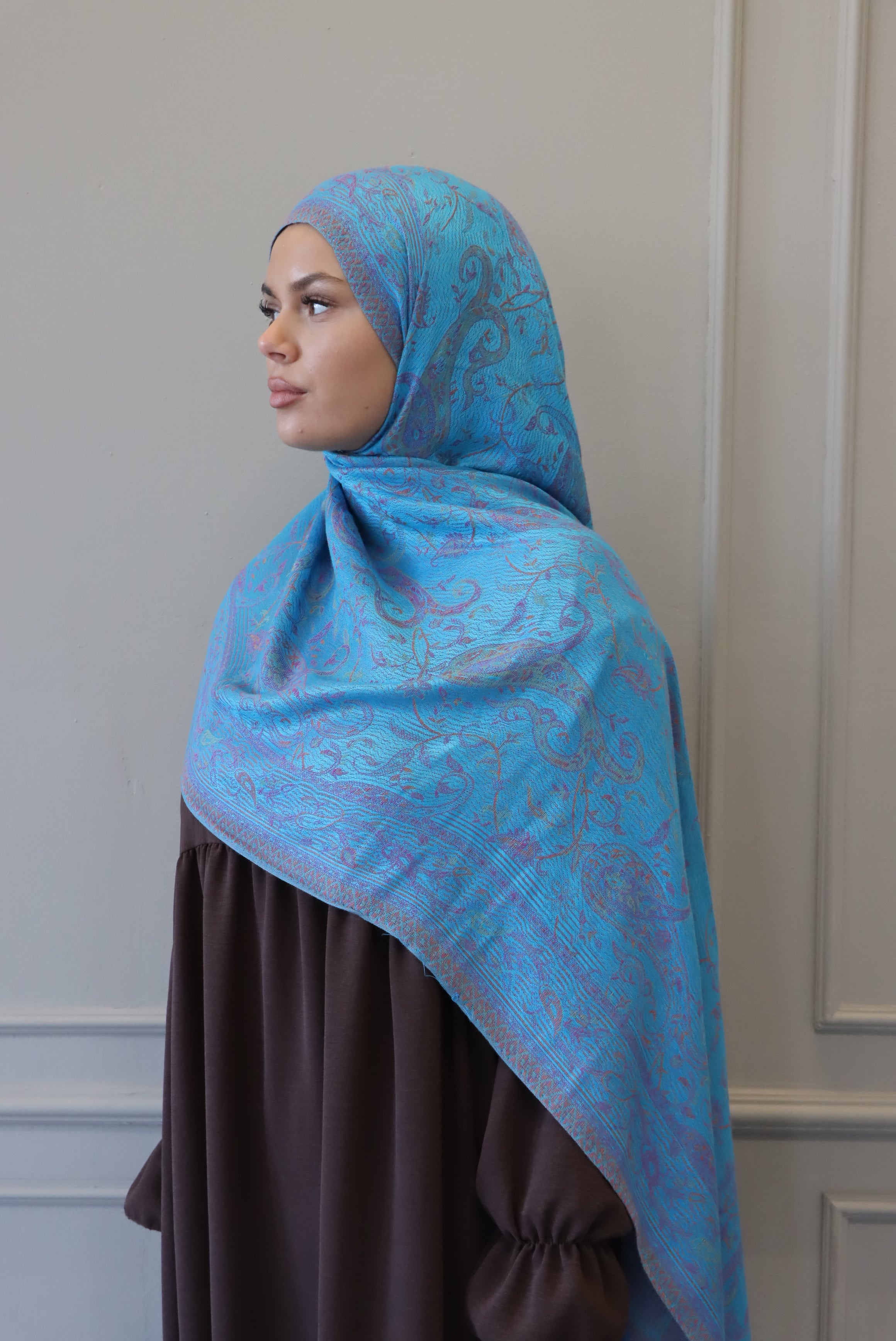 Pashmina turquoise/rose