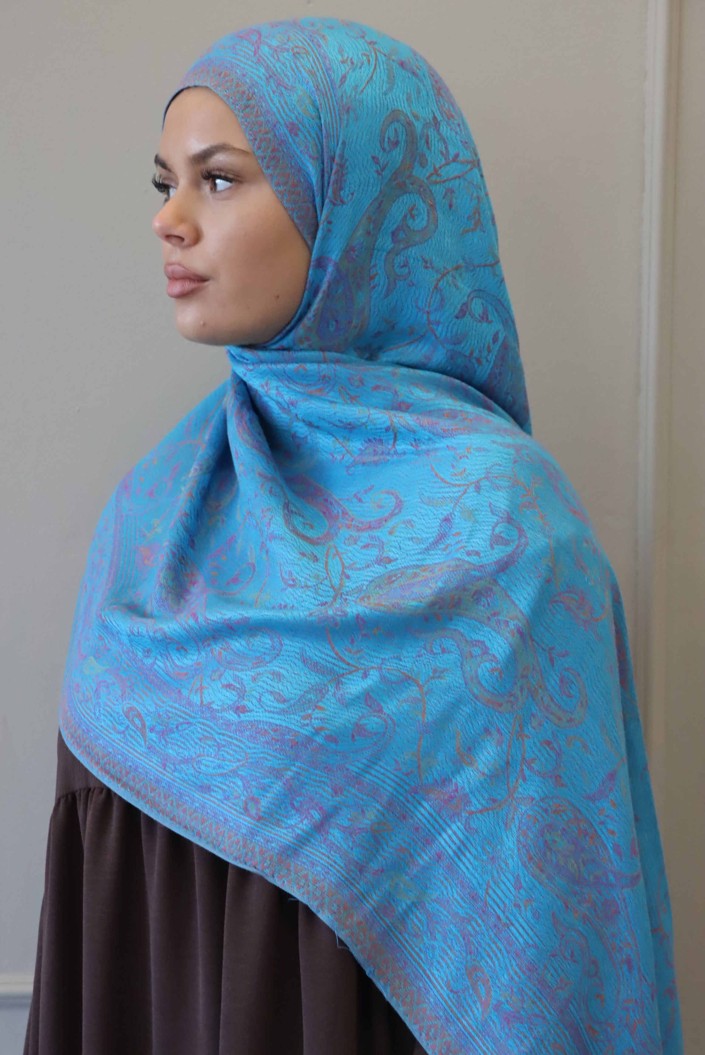 Pashmina turquoise/rose