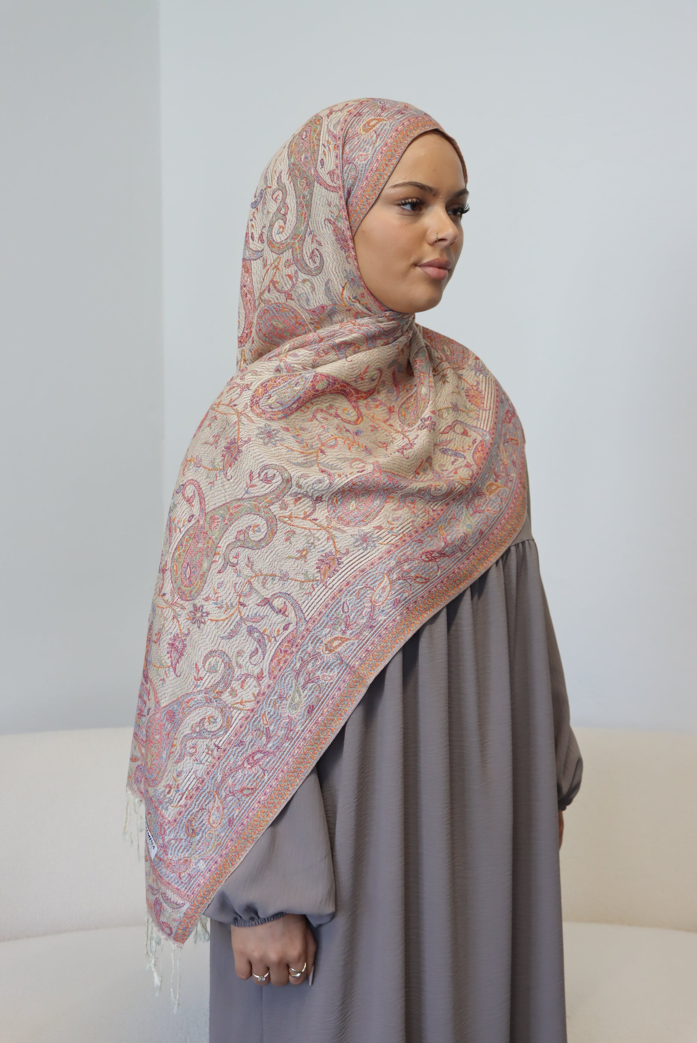 Pashmina crème/orange