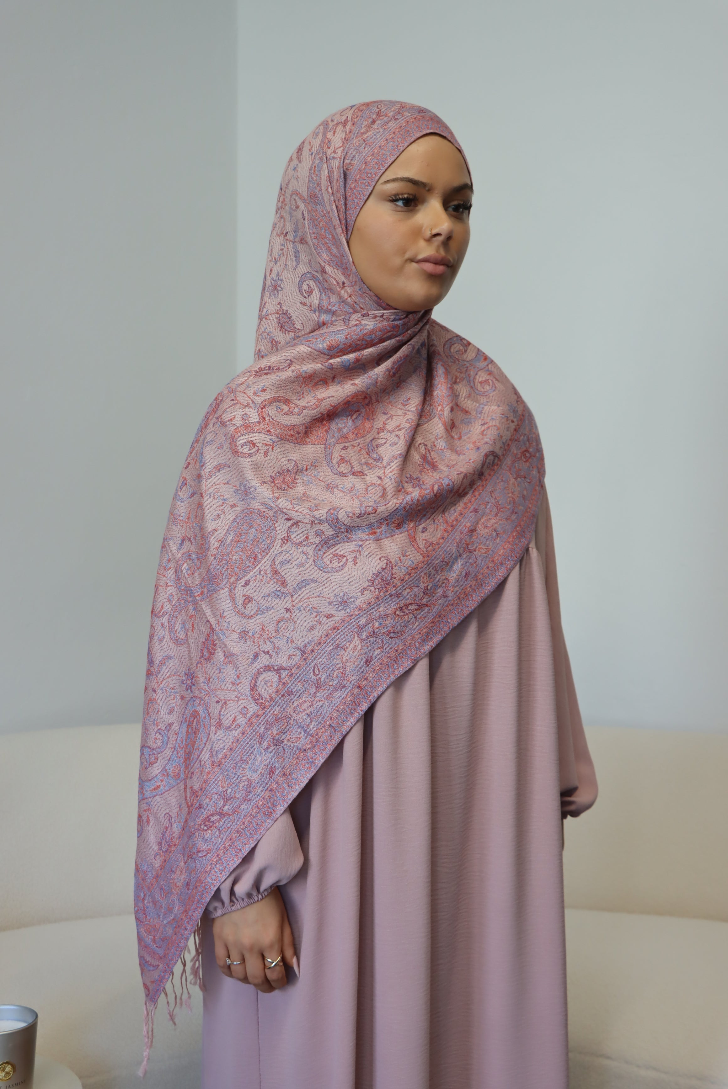 Pashmina crème/rose