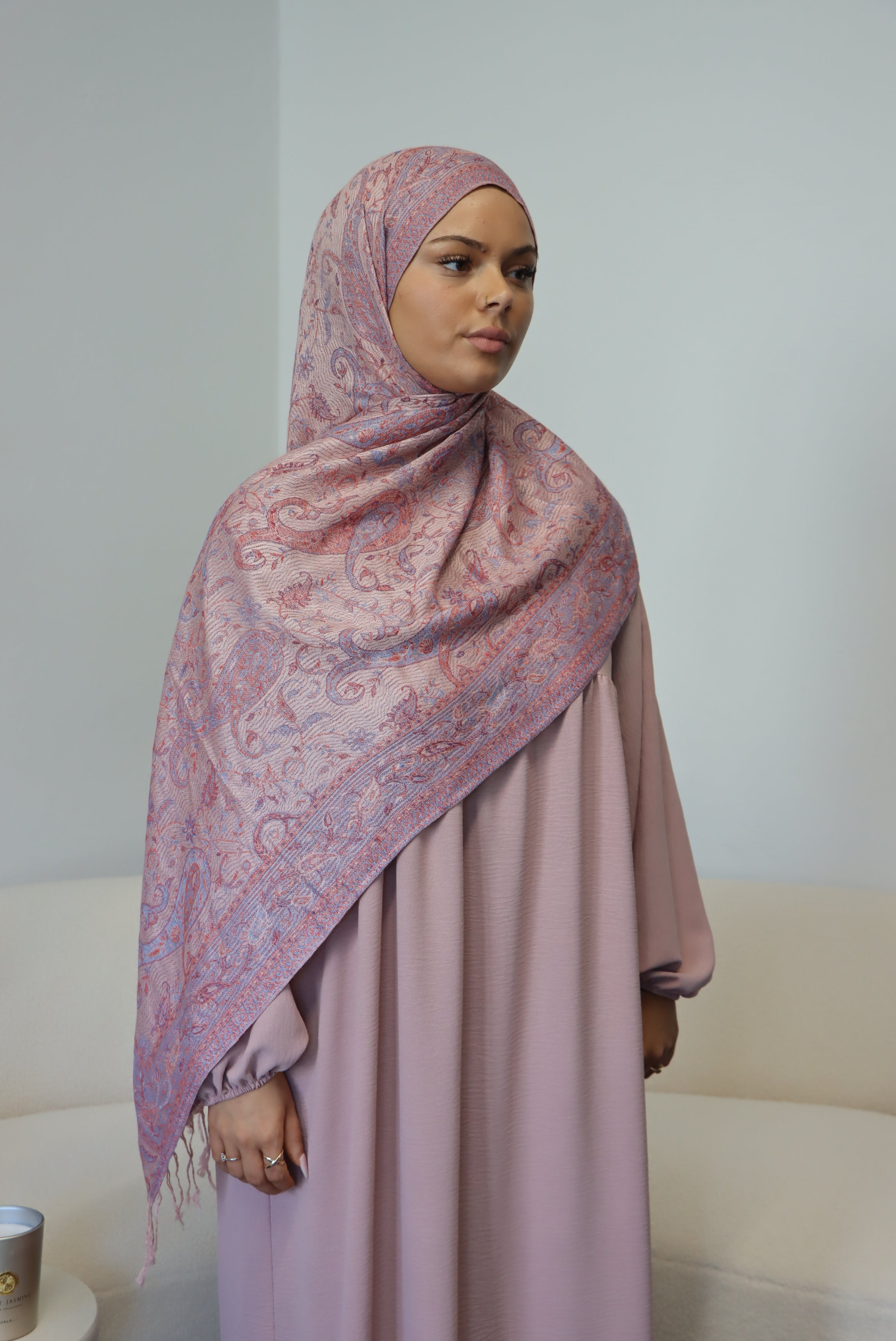 Pashmina crème/rose