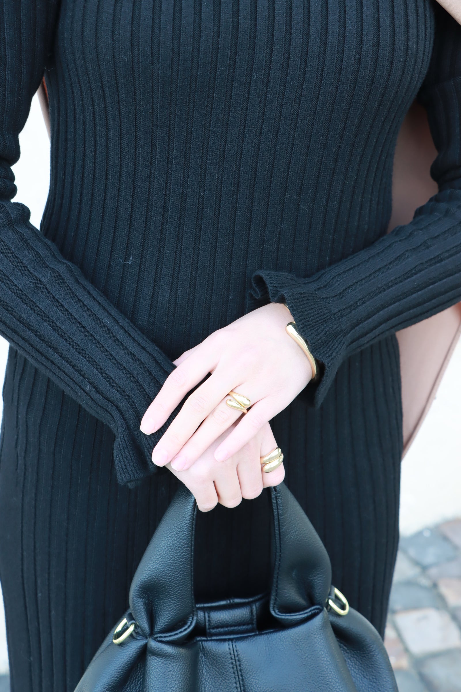 Jasmin Strickkleid in Schwarz