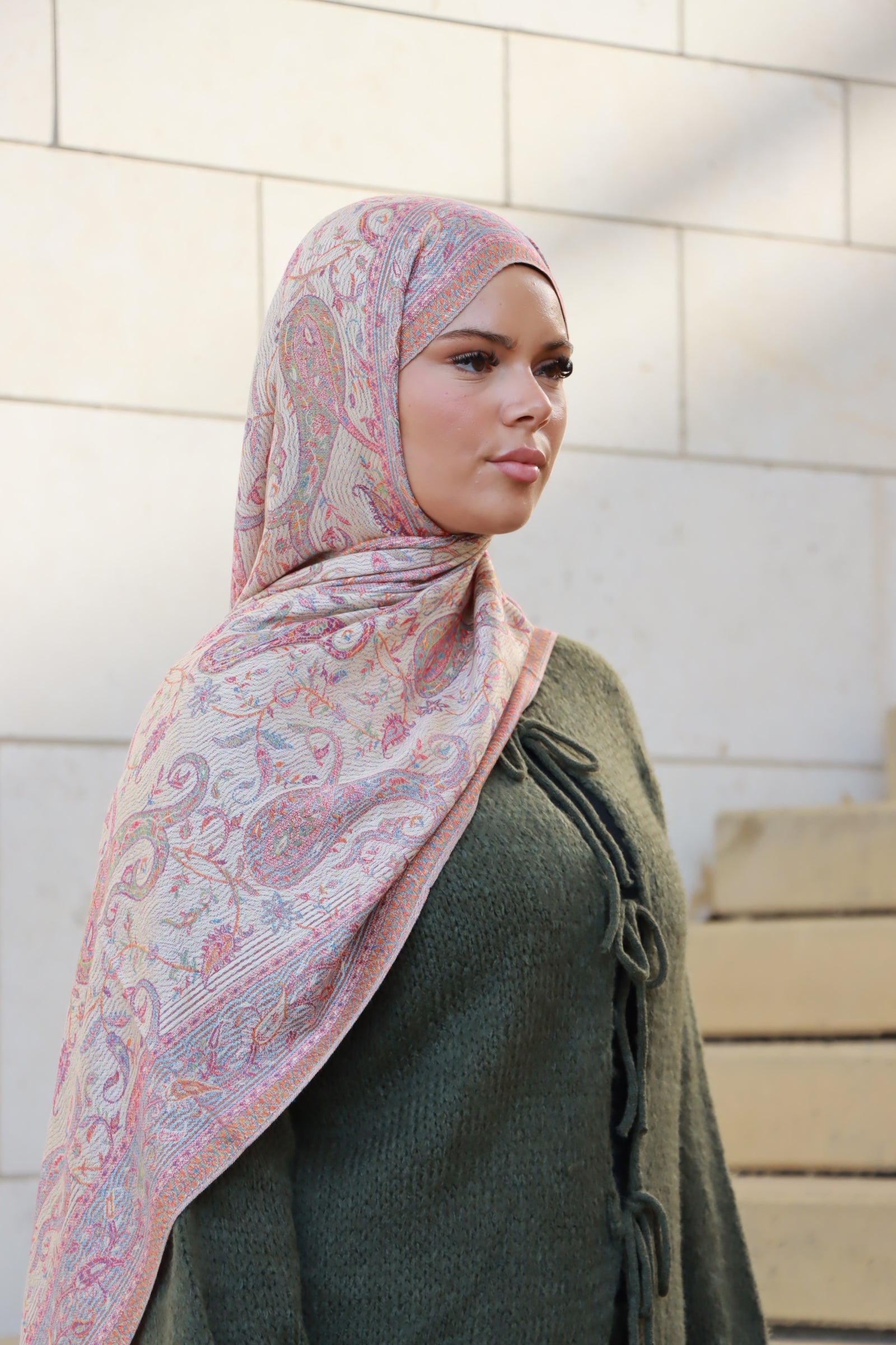 Pashmina crème/orange