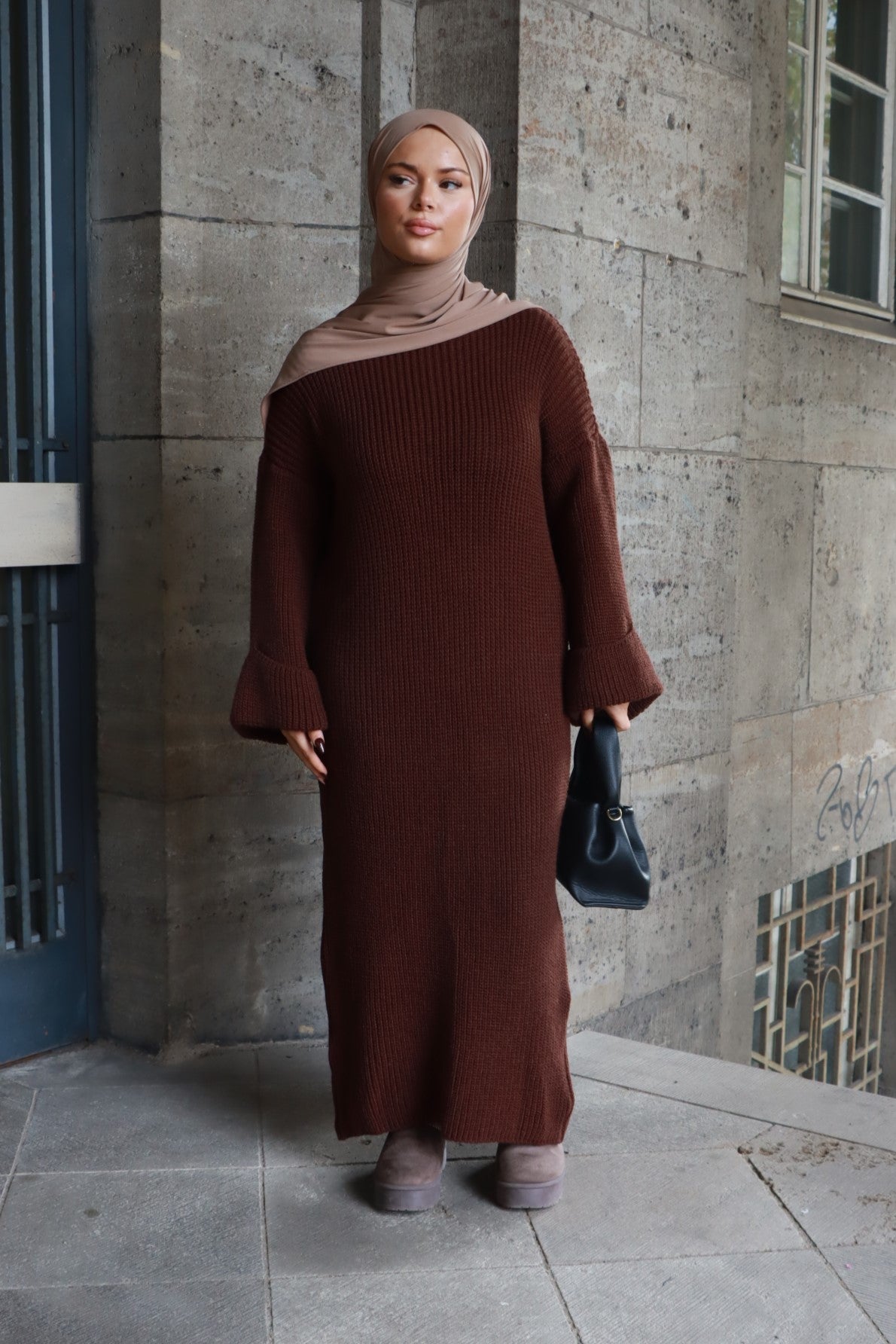 Cleo Strickkleid in Braun