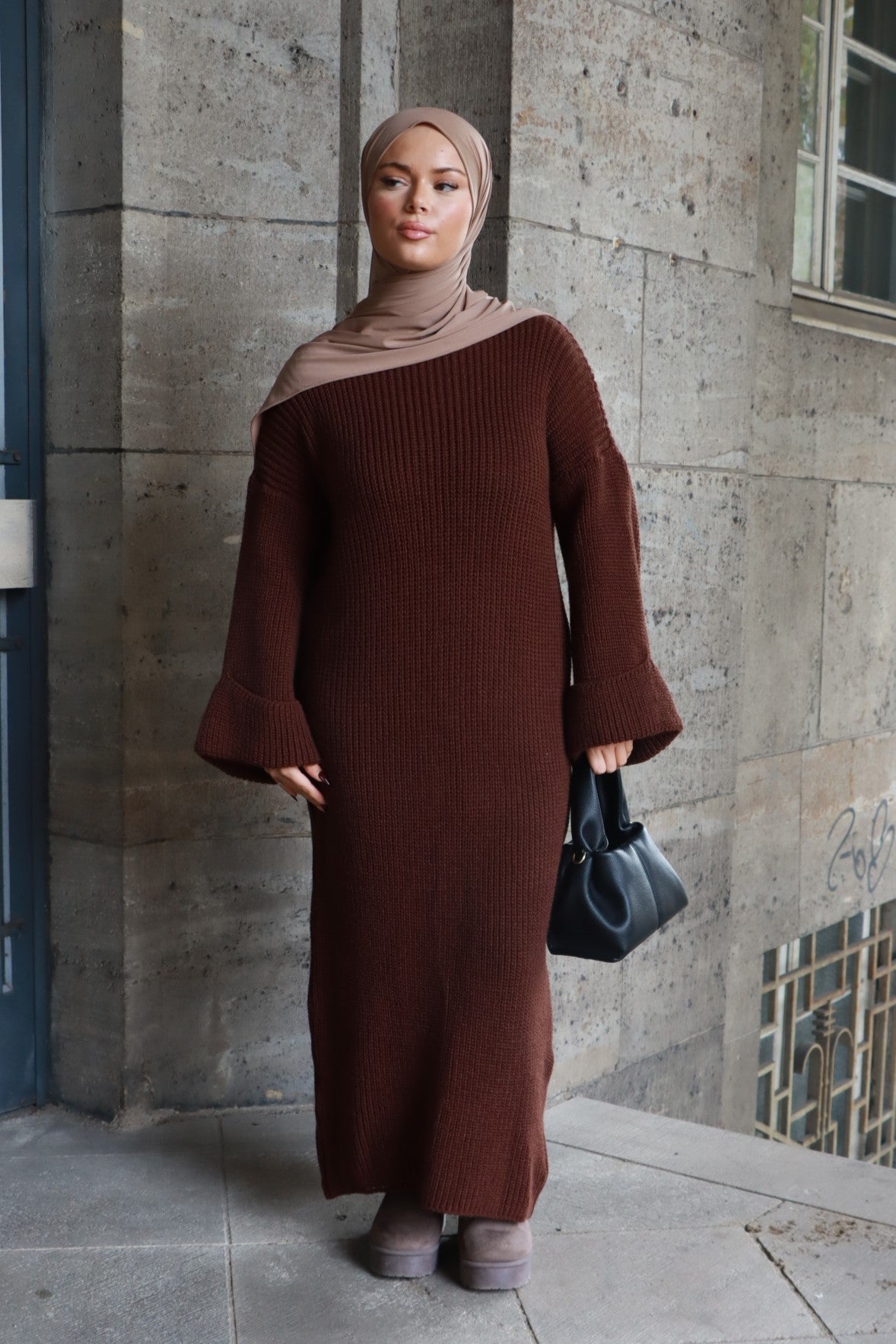 Cleo Strickkleid in Braun