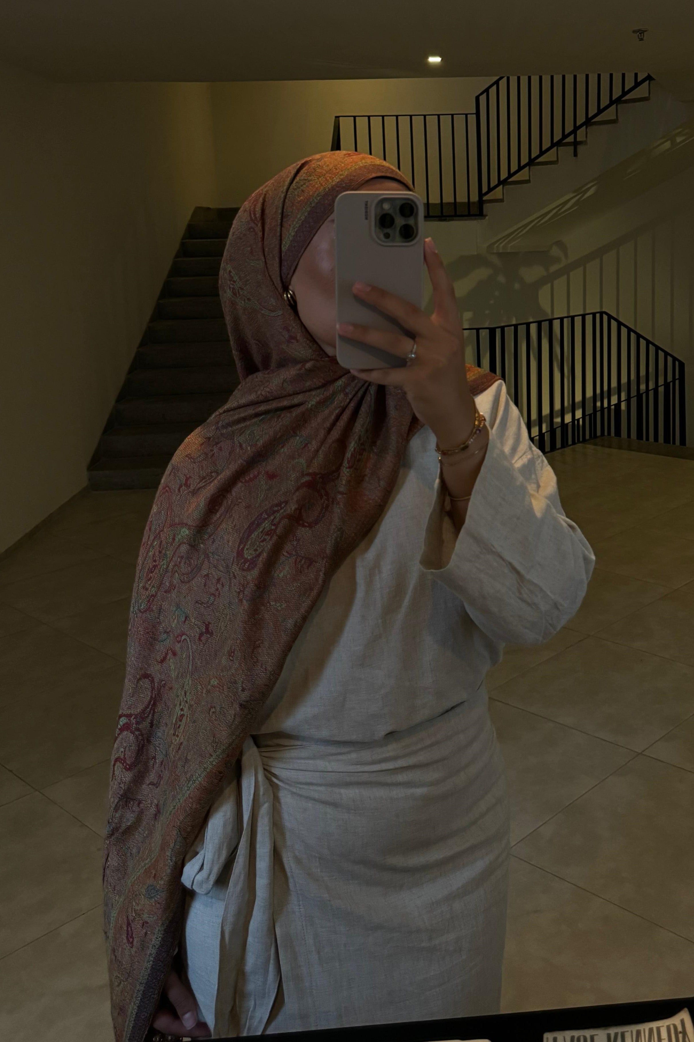 Pashmina marron châtain
