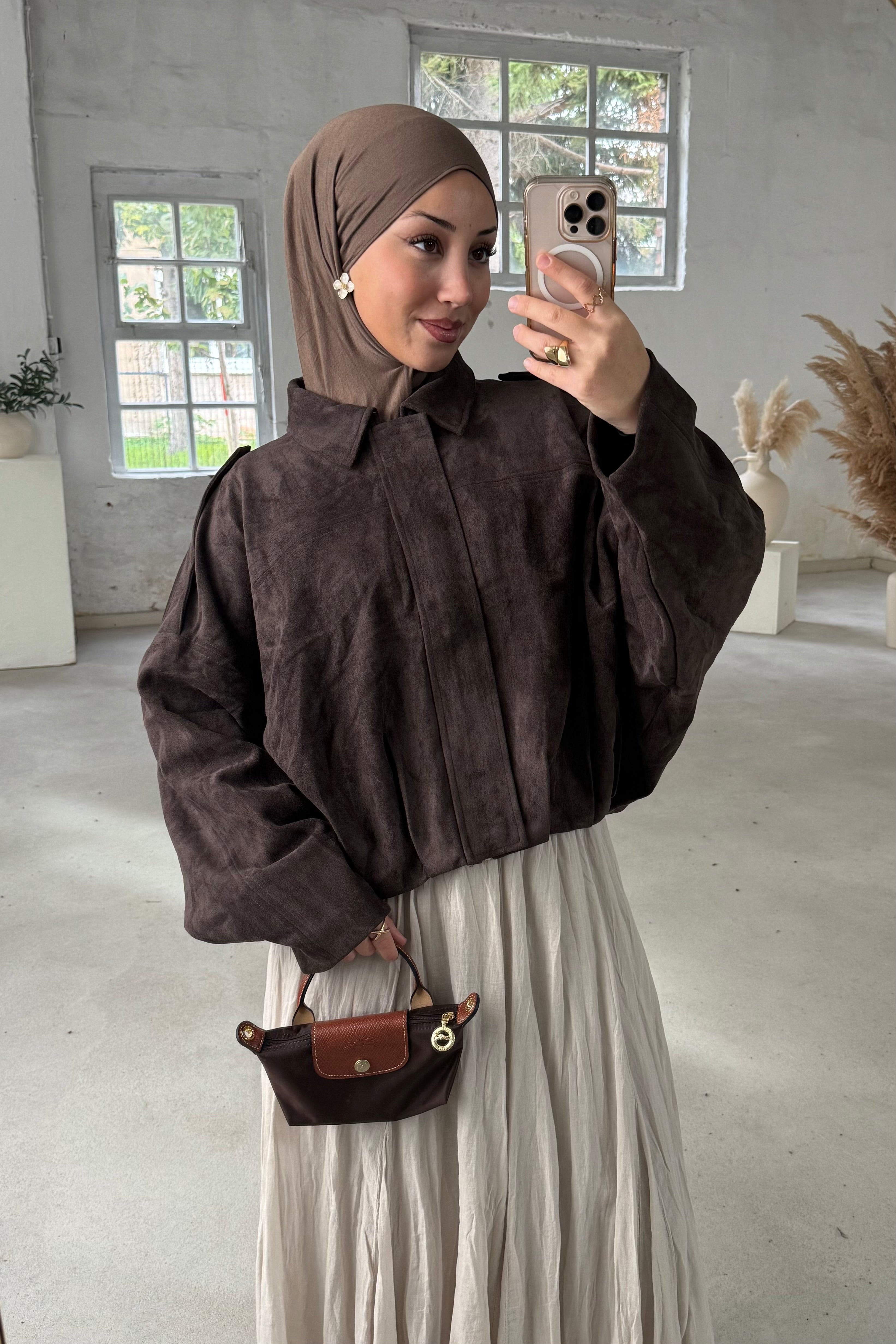 Bomberjacke in Wildlederoptik