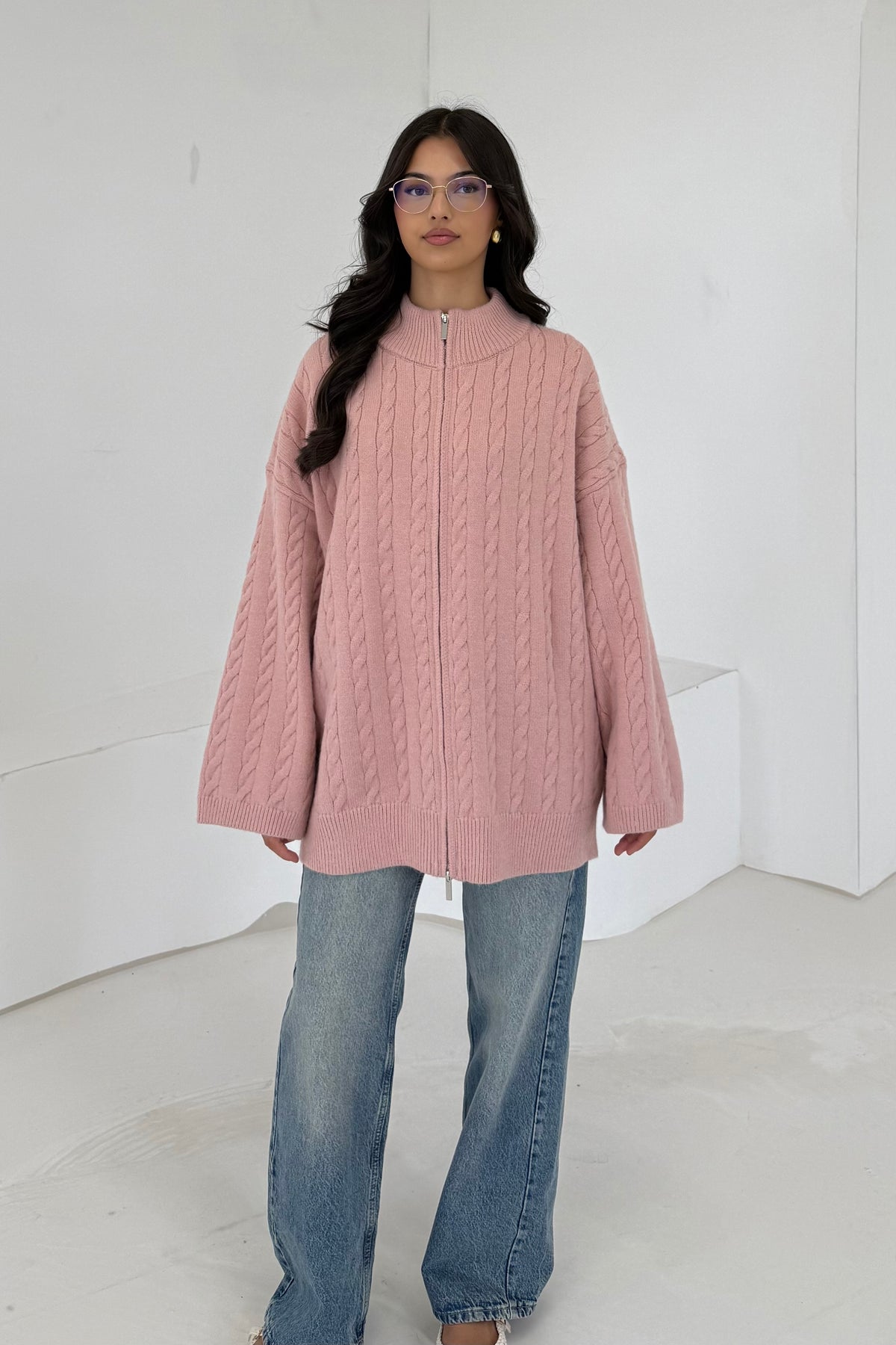 Ece Cardigan mit Zopfmuster