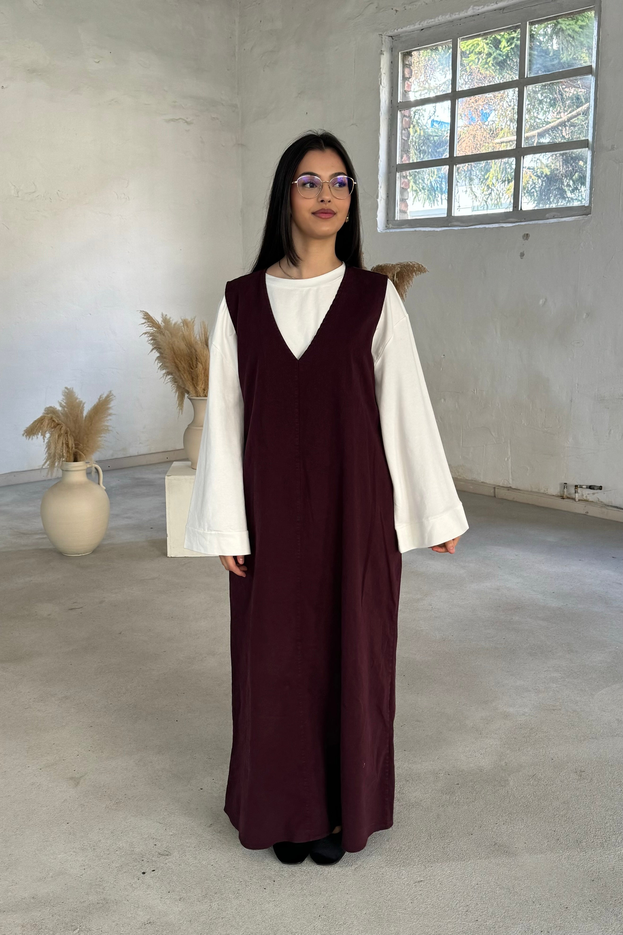 Lina Kurzarm Denimkleid