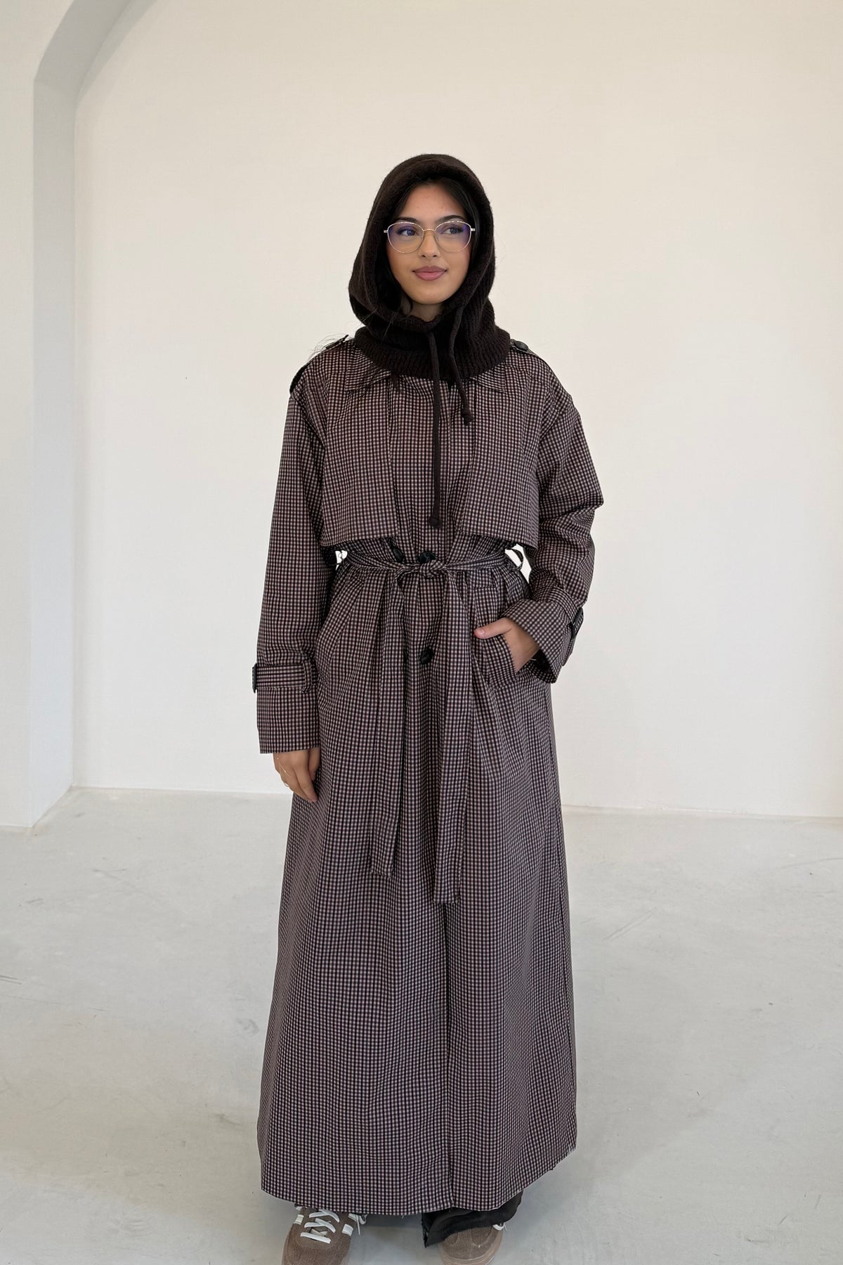 Amela Trenchcoat mit Karomuster