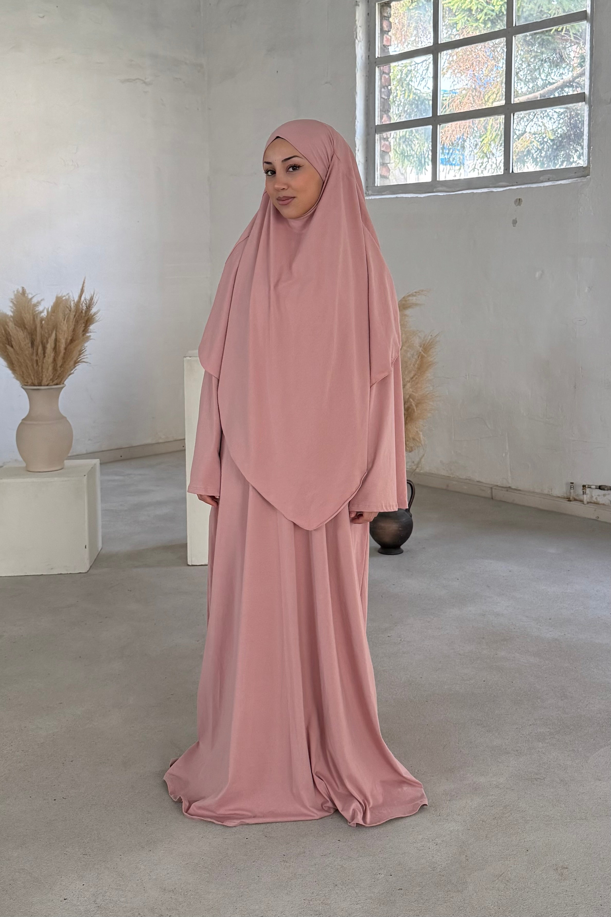 Abaya Set mit Khimar (95% Baumwolle)