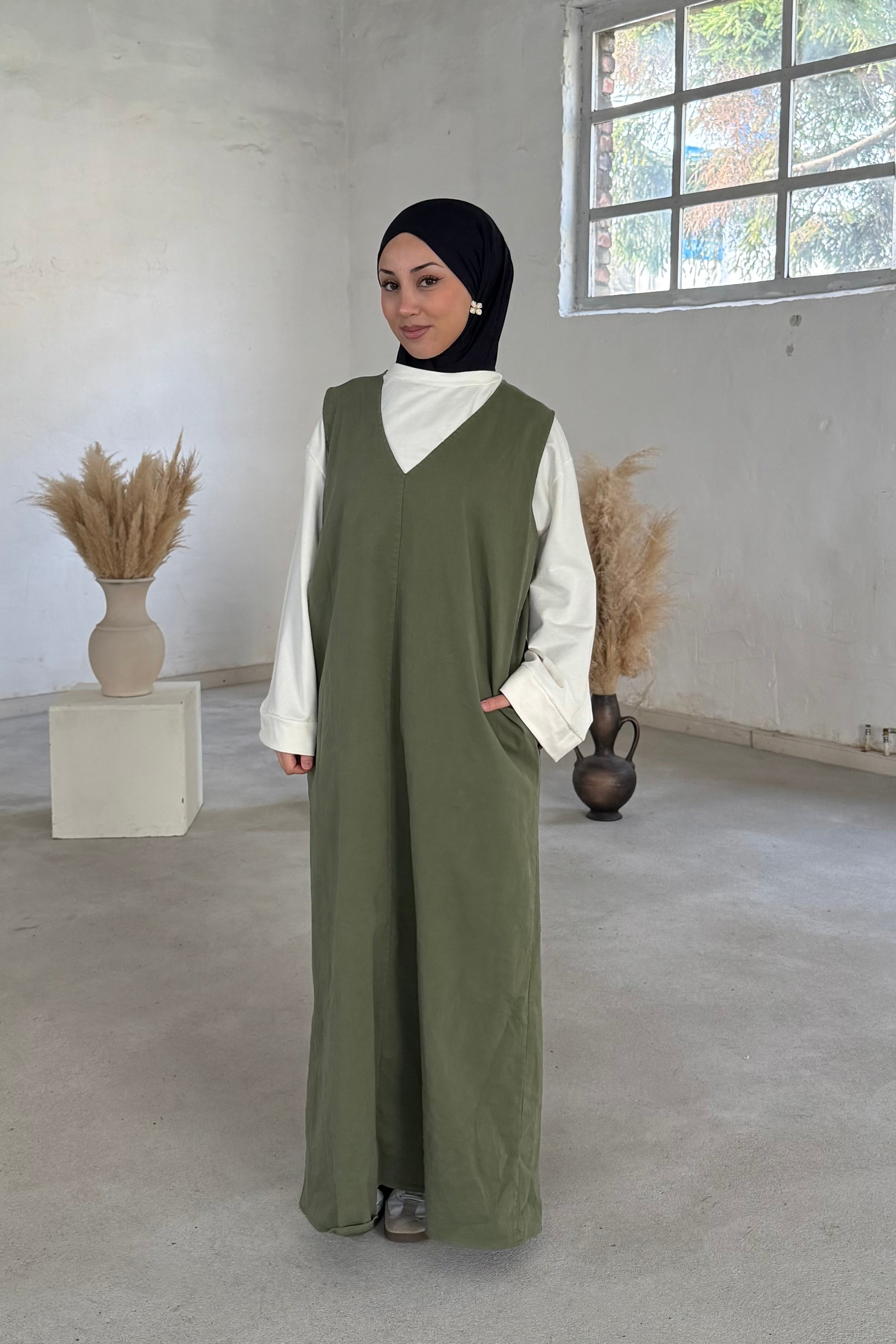 Lina Kurzarm Denimkleid