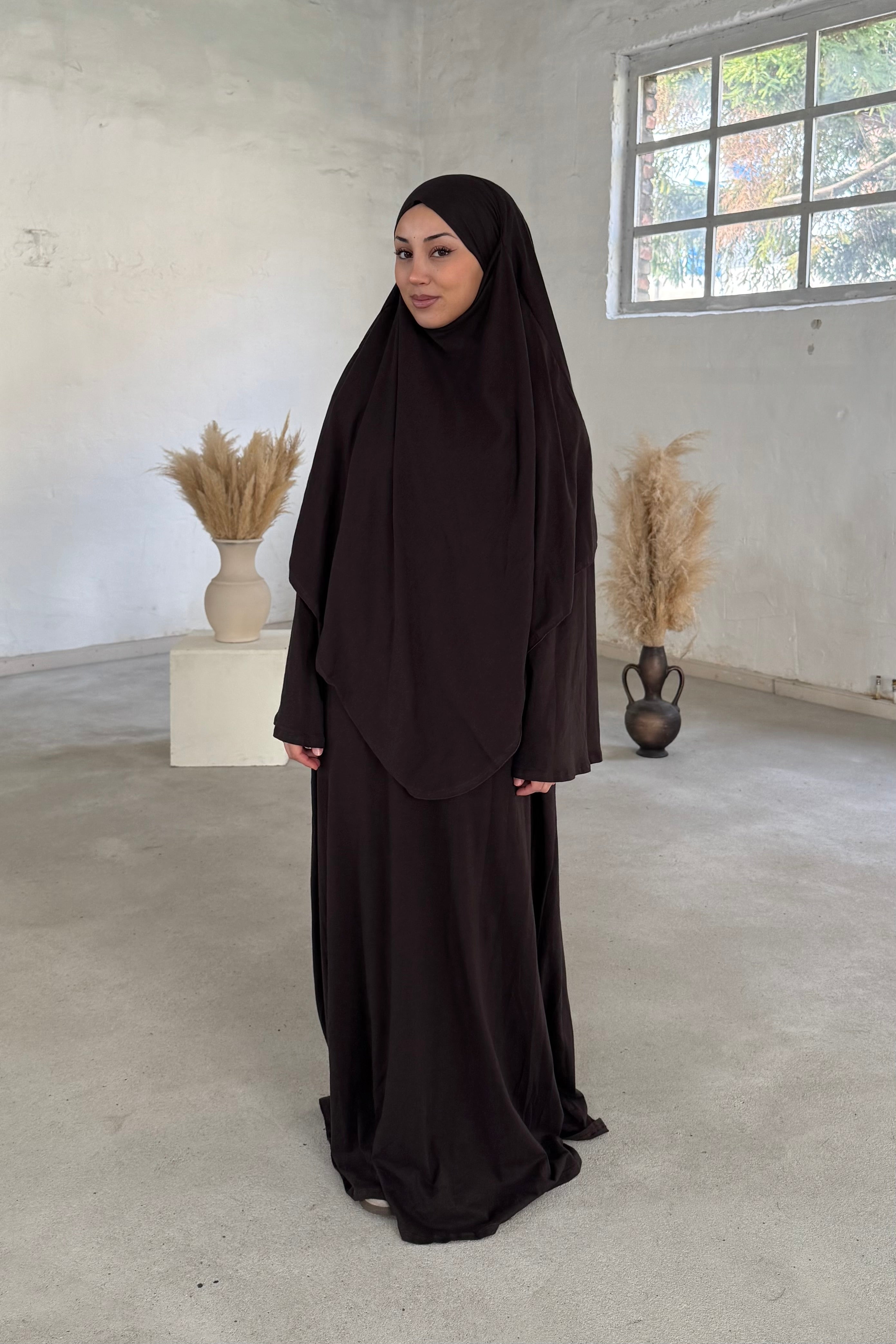 Abaya Set mit Khimar (95% Baumwolle)