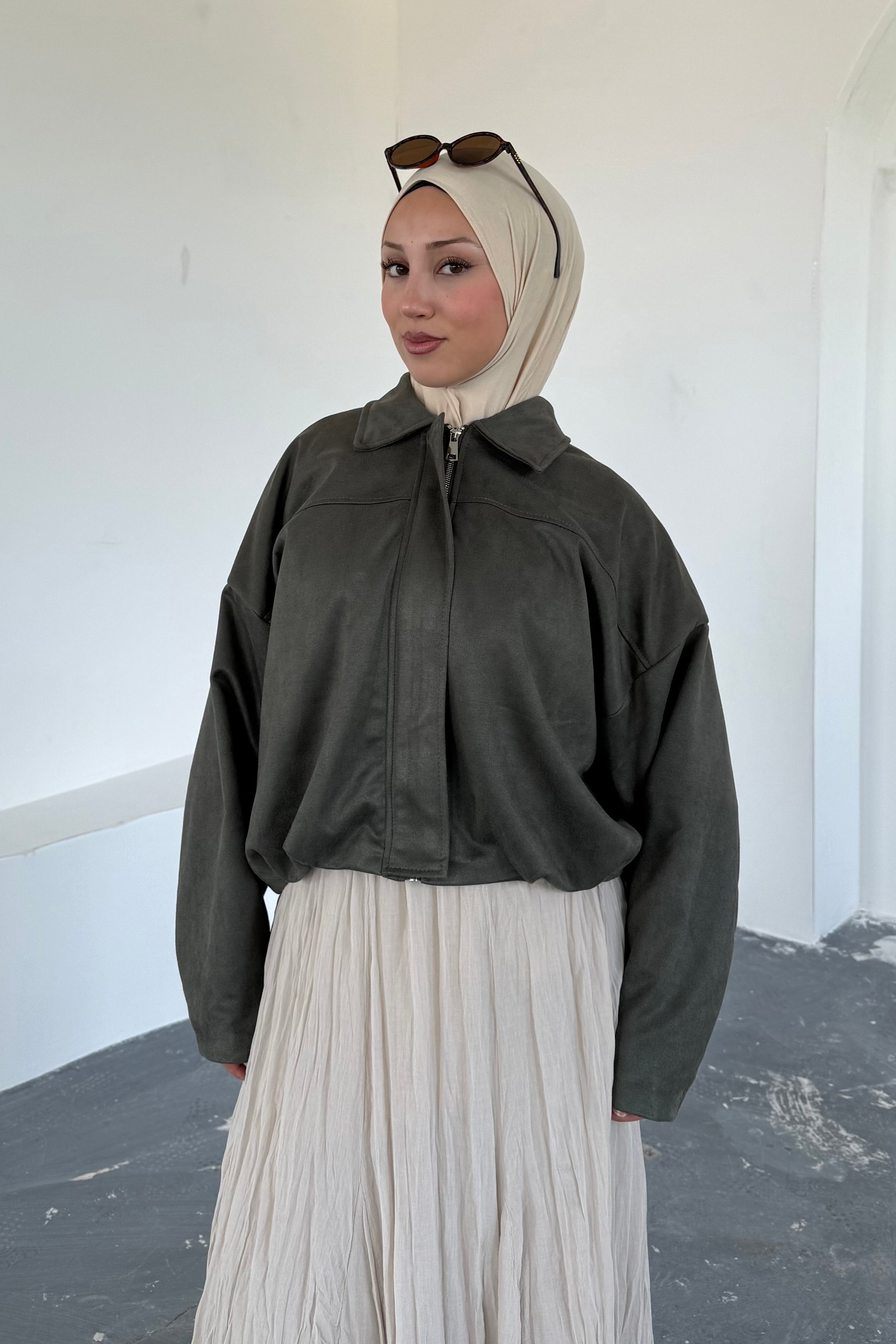 Bomberjacke in Wildlederoptik