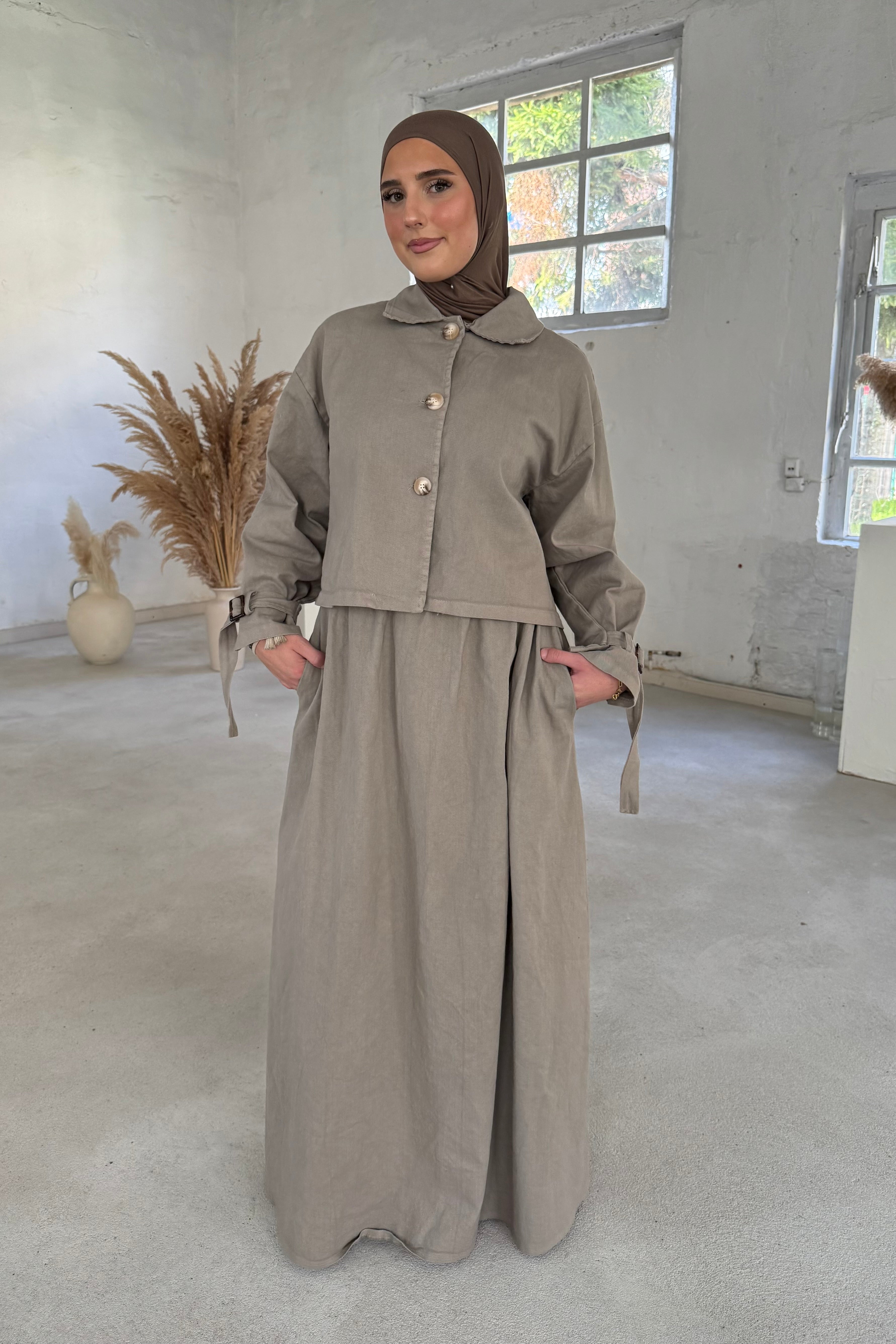 Denim Trenchcoat 2-Teiler