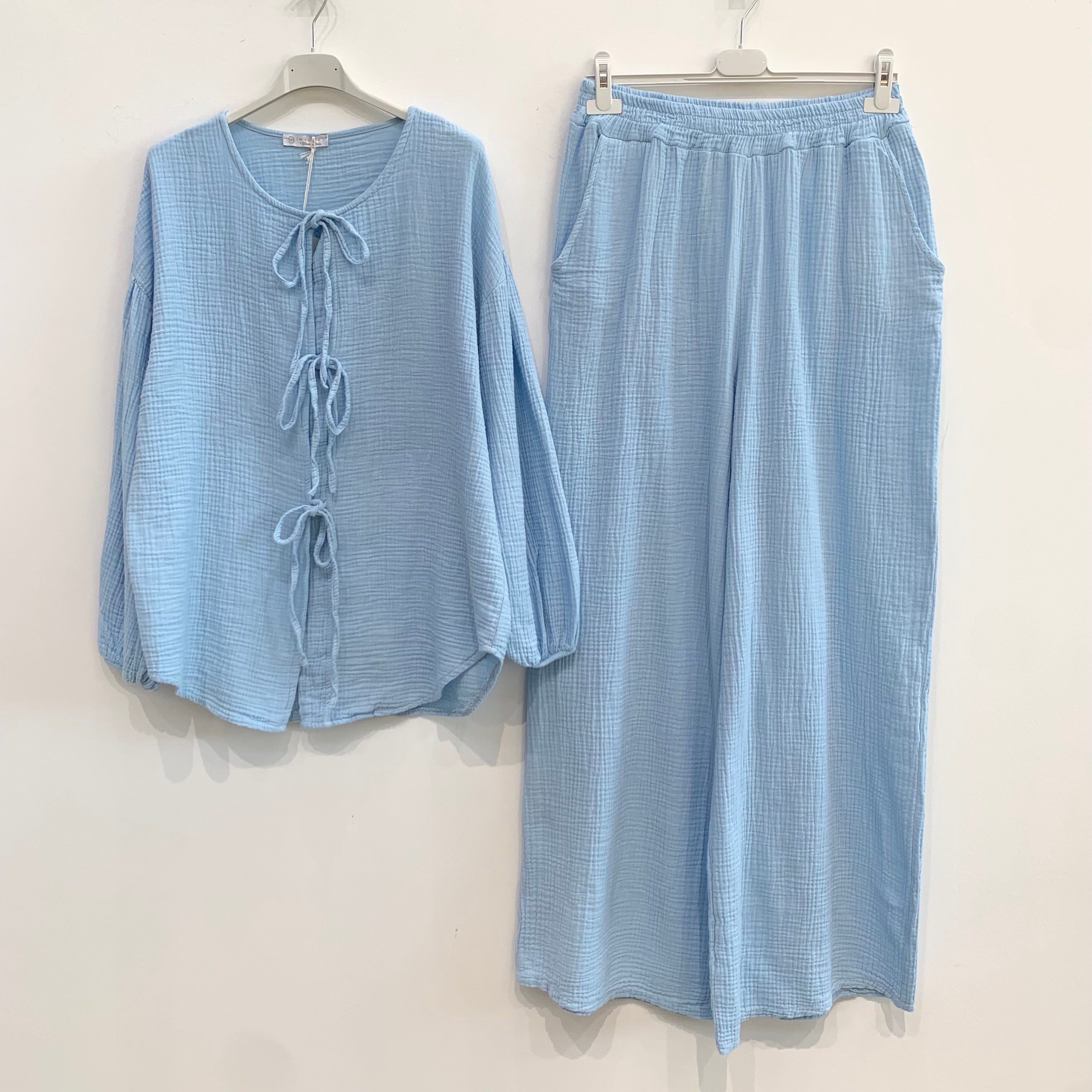 Musselin Hose 2-Teiler mit Bindedetail
