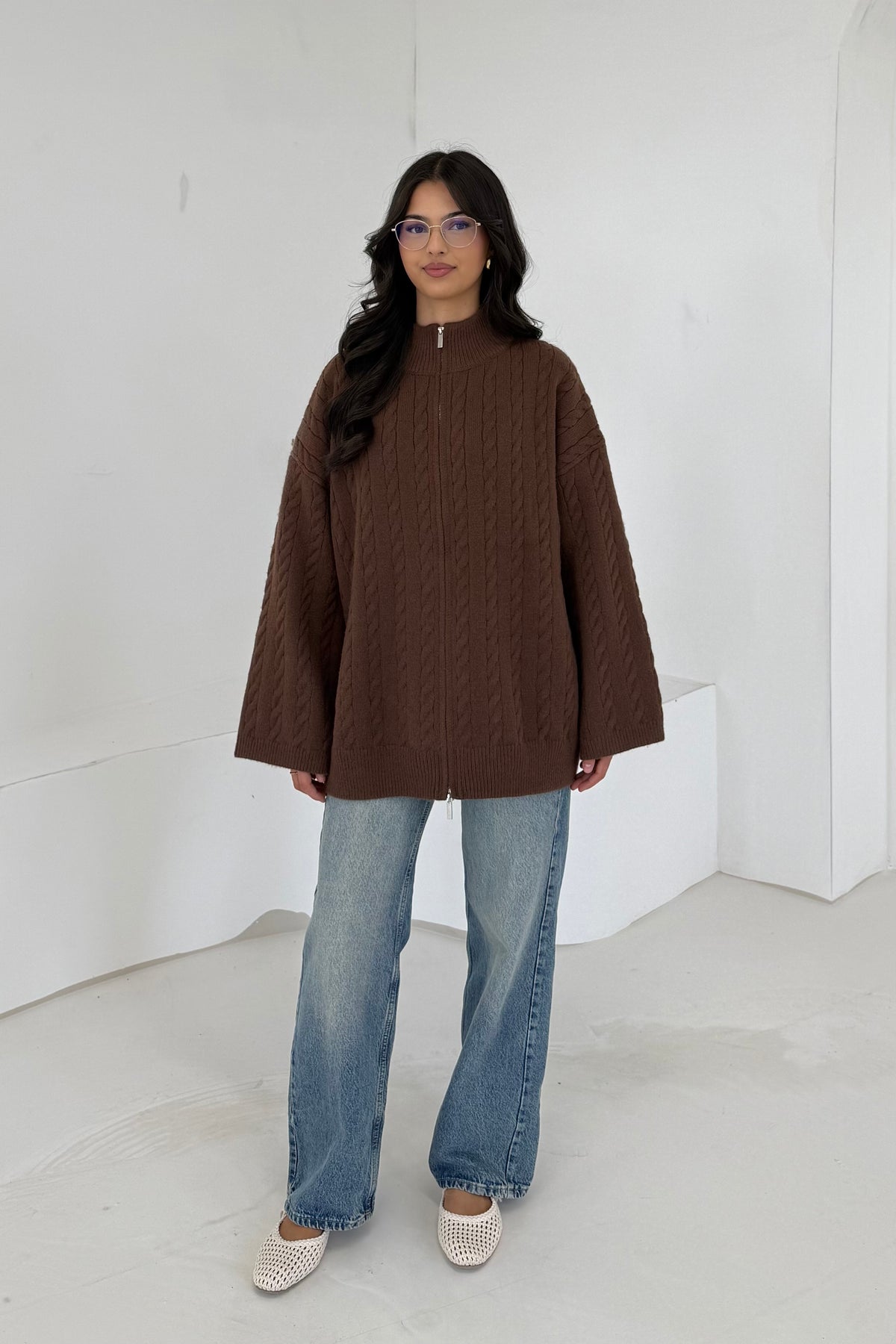 Ece Cardigan mit Zopfmuster