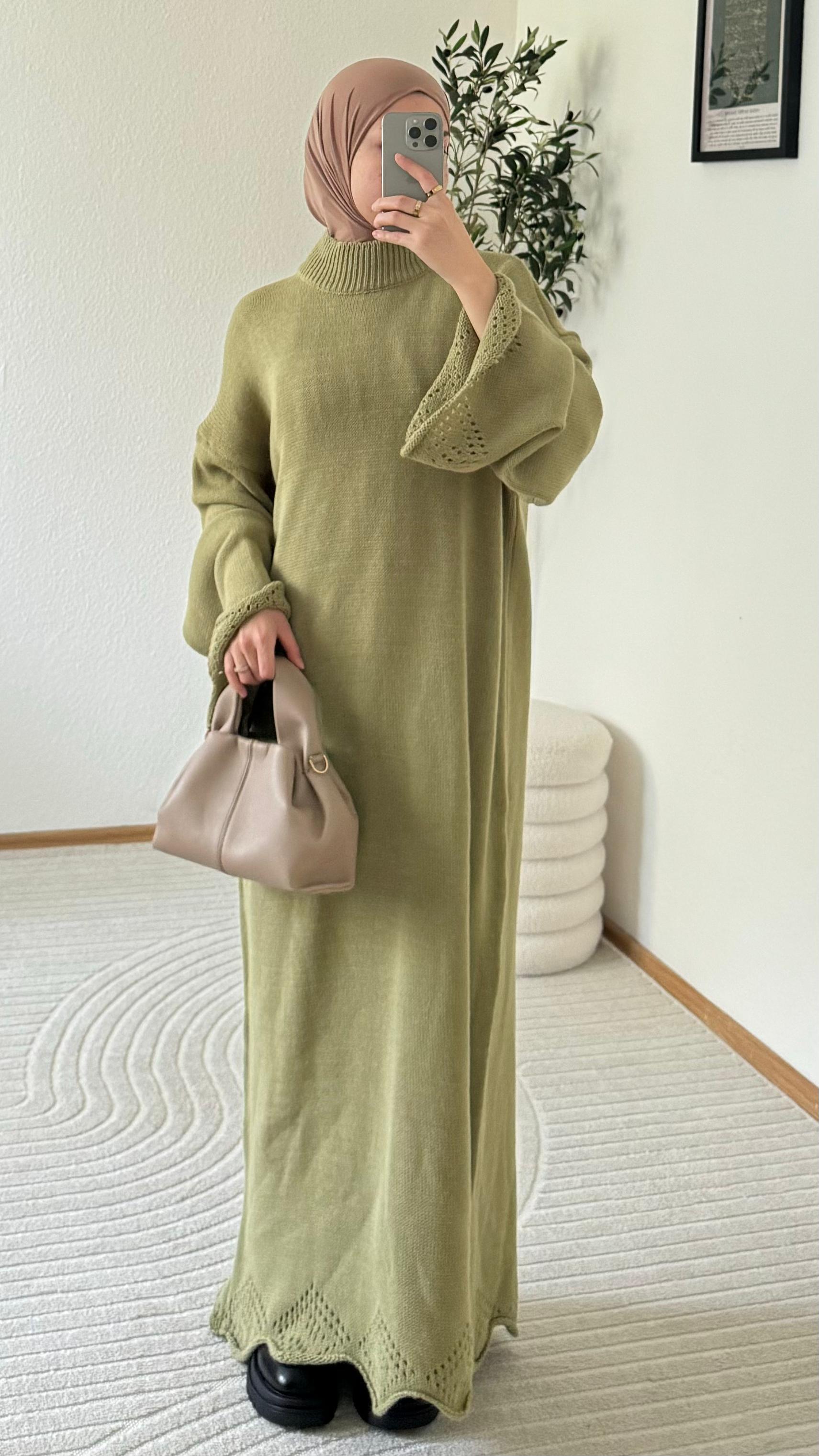 Alya Strickkleid in Avocado