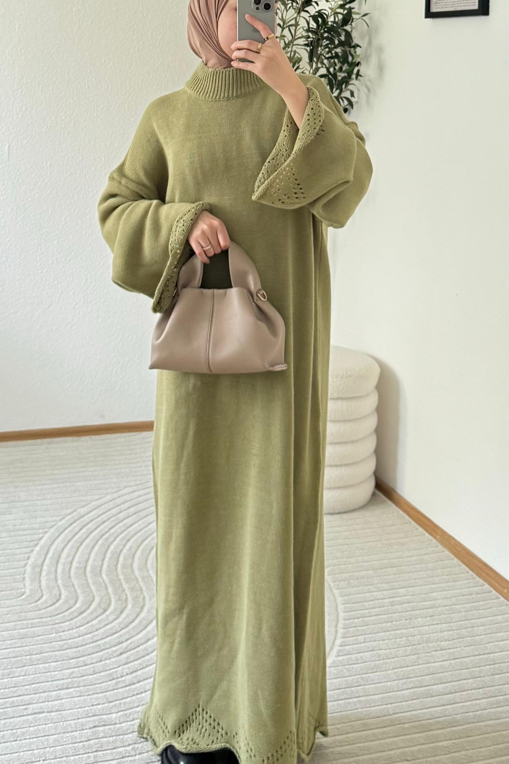 Alya Strickkleid in Avocado