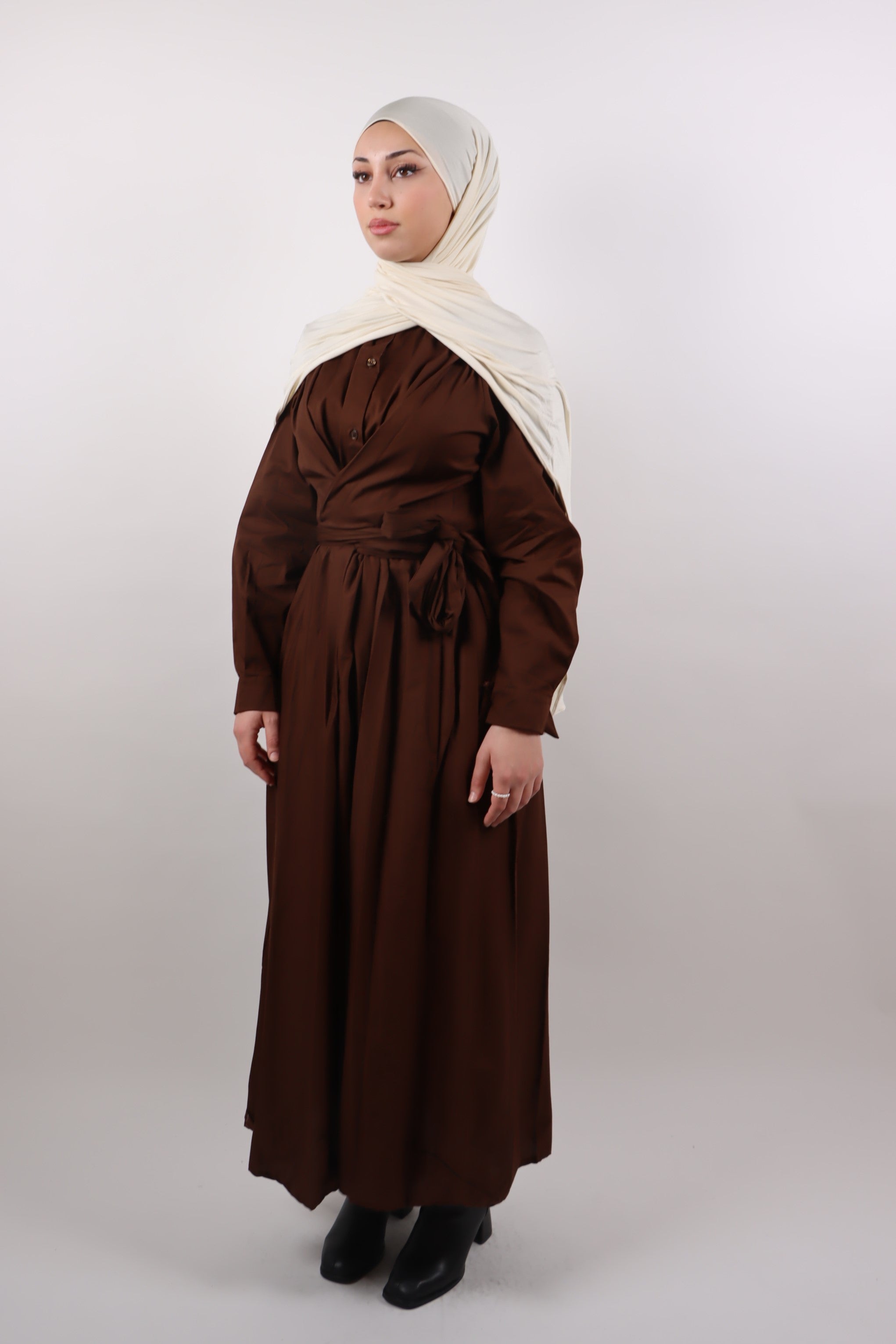 Mira Kleid in Braun (100% Baumwolle)