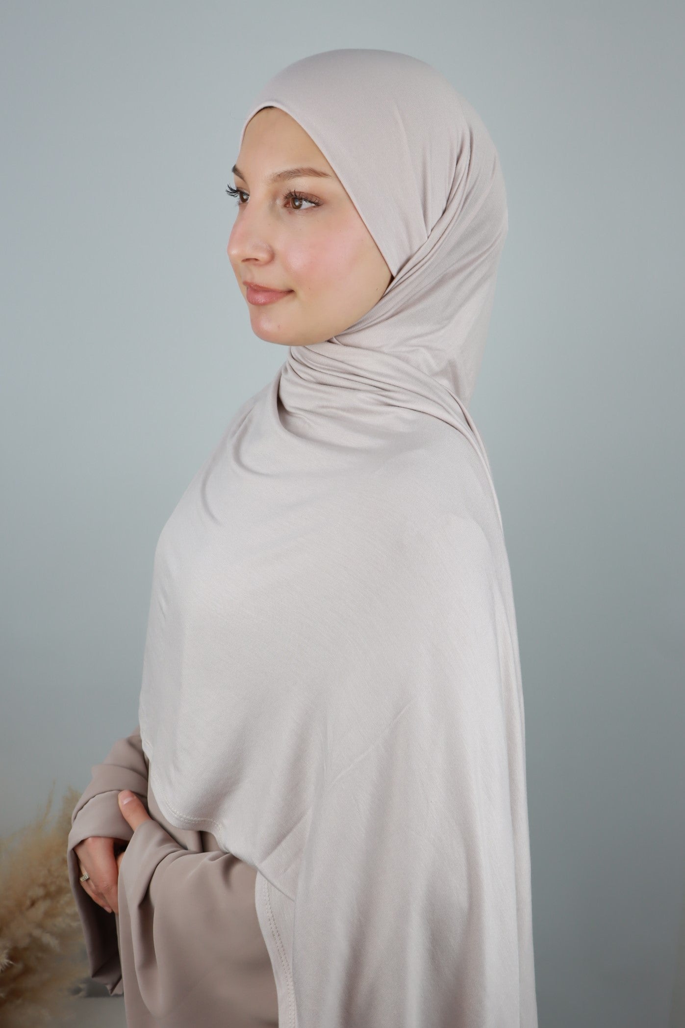 JERSEY MIT INTEGRIERTEM BONNET IN ROSE