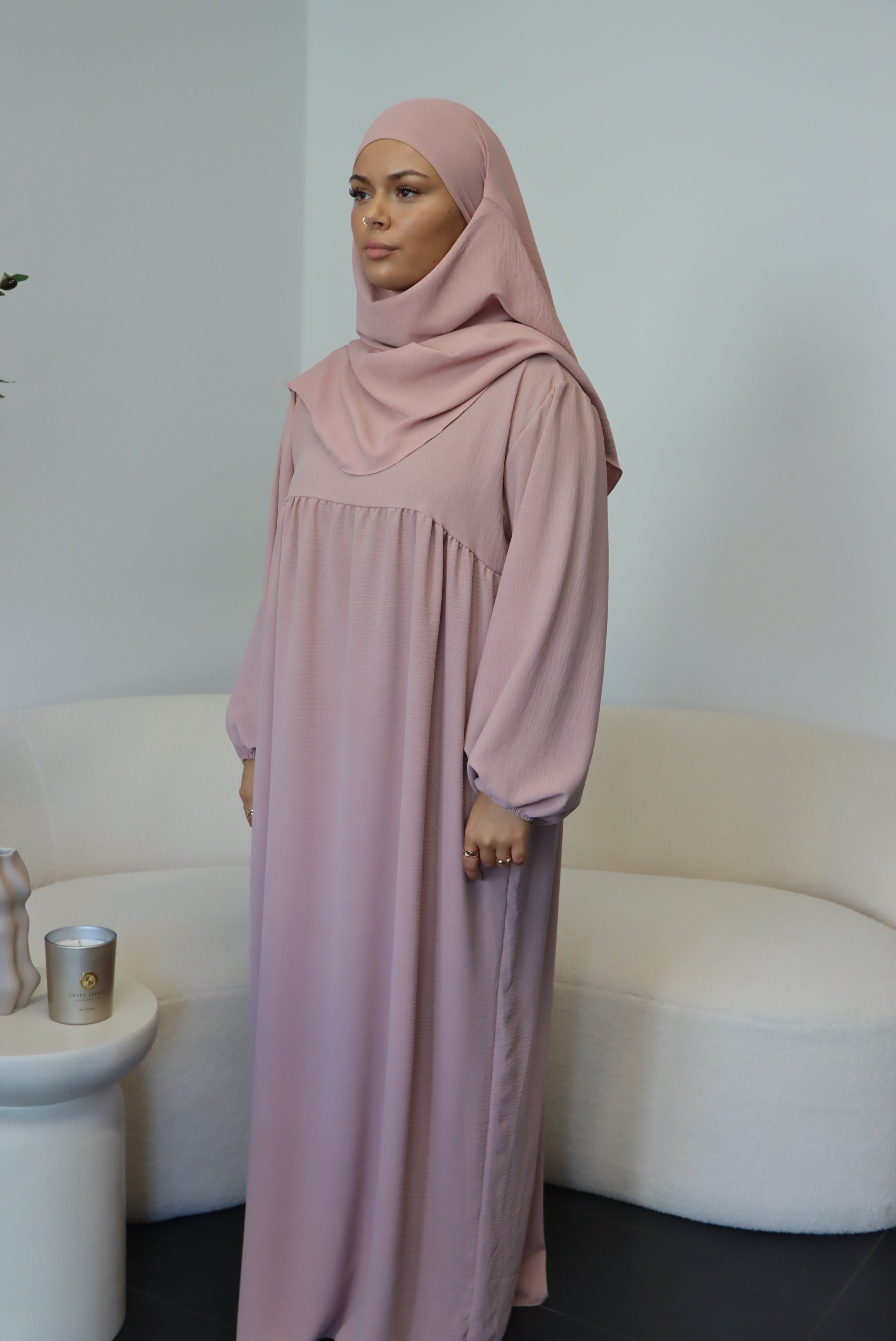 Malika Abaya Set in Rose