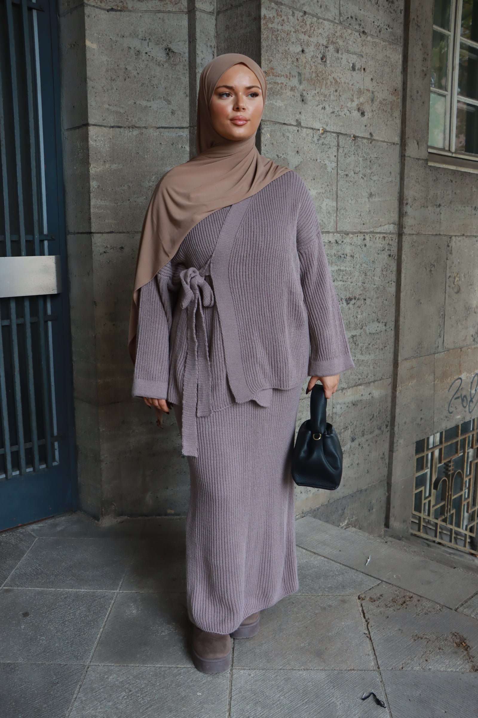 Bella Strick-Set in Mocca